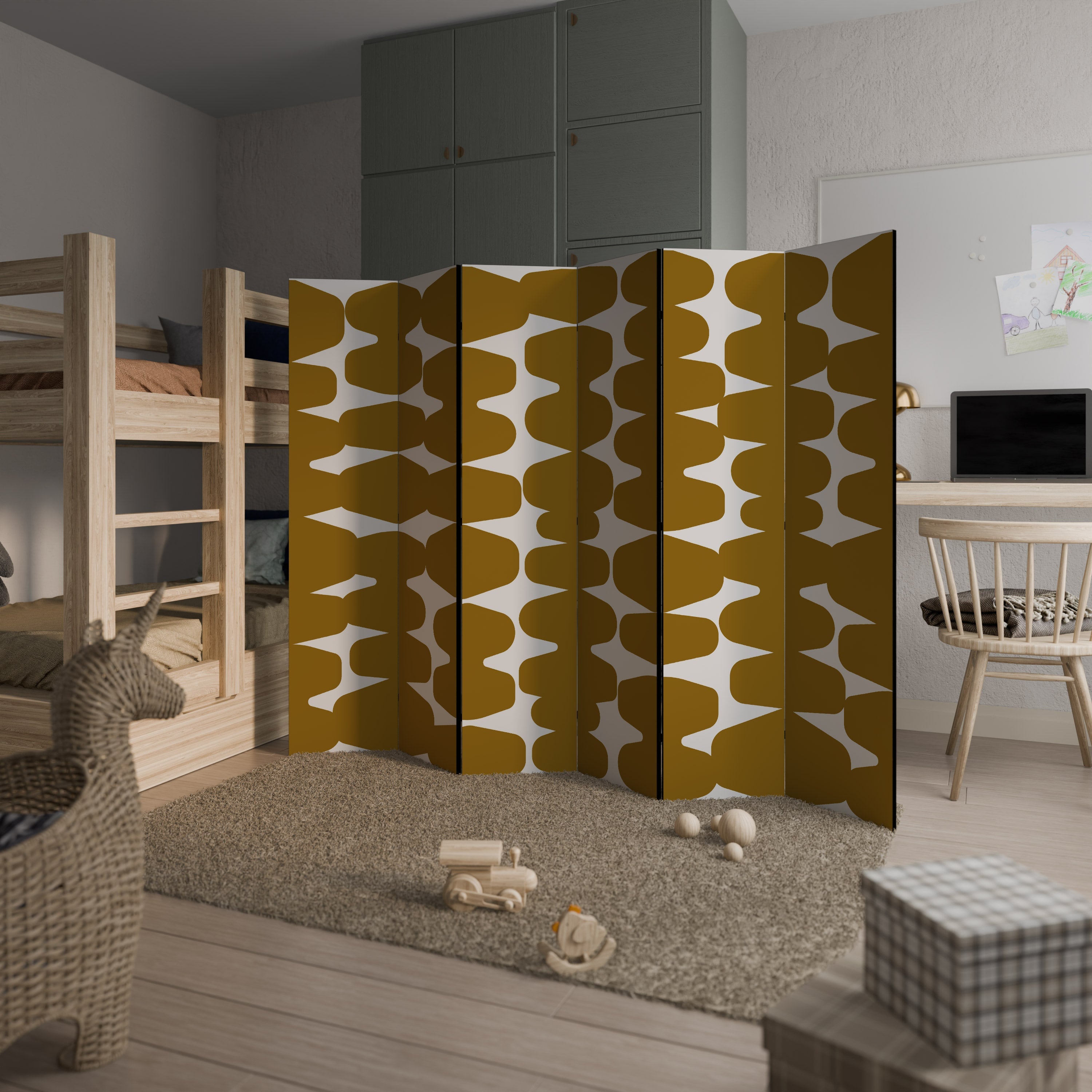 MOLTEN ECHOES Decorative 6-Panel Room Divider