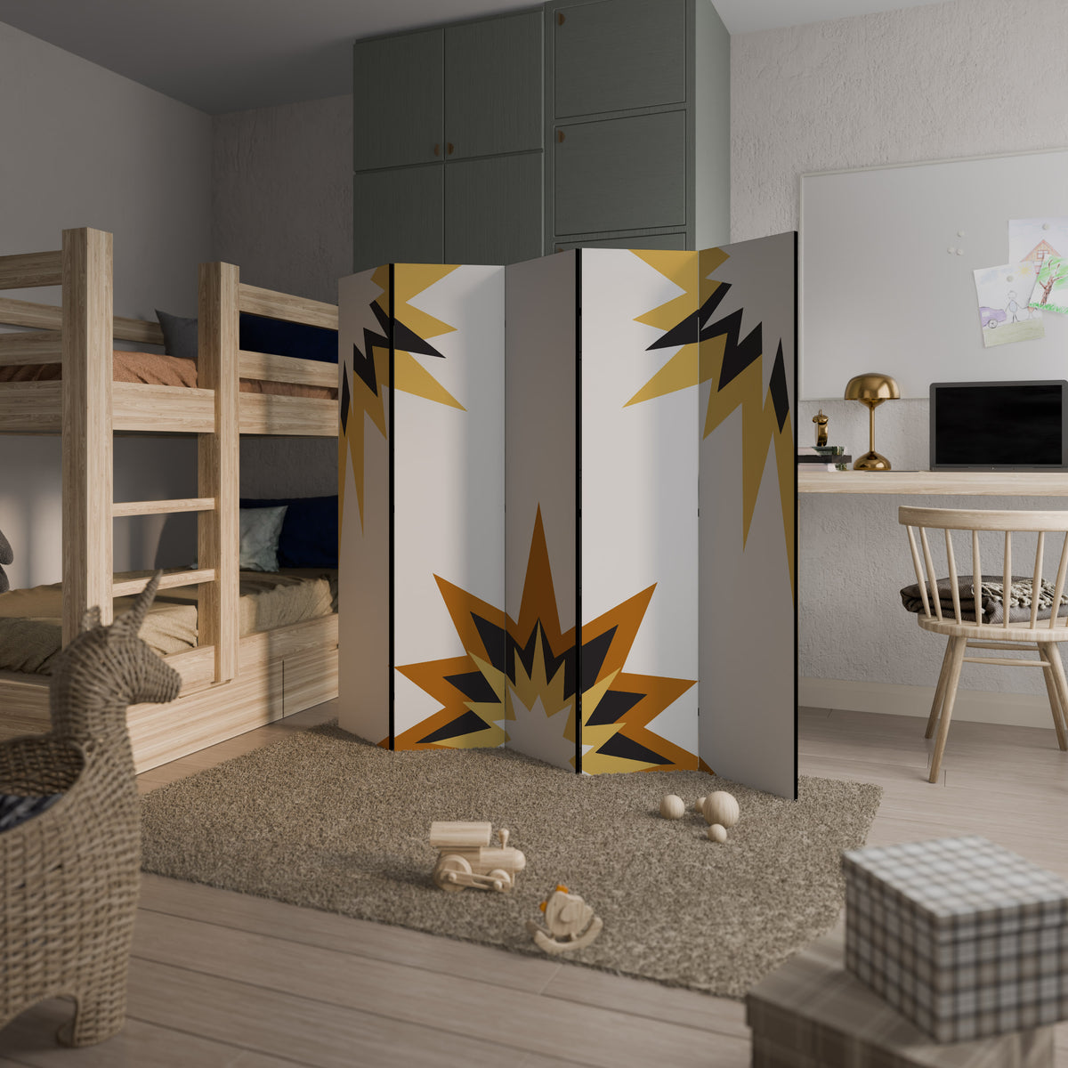 EXPLOSIVE HARMONY 5-Panel Room Divider
