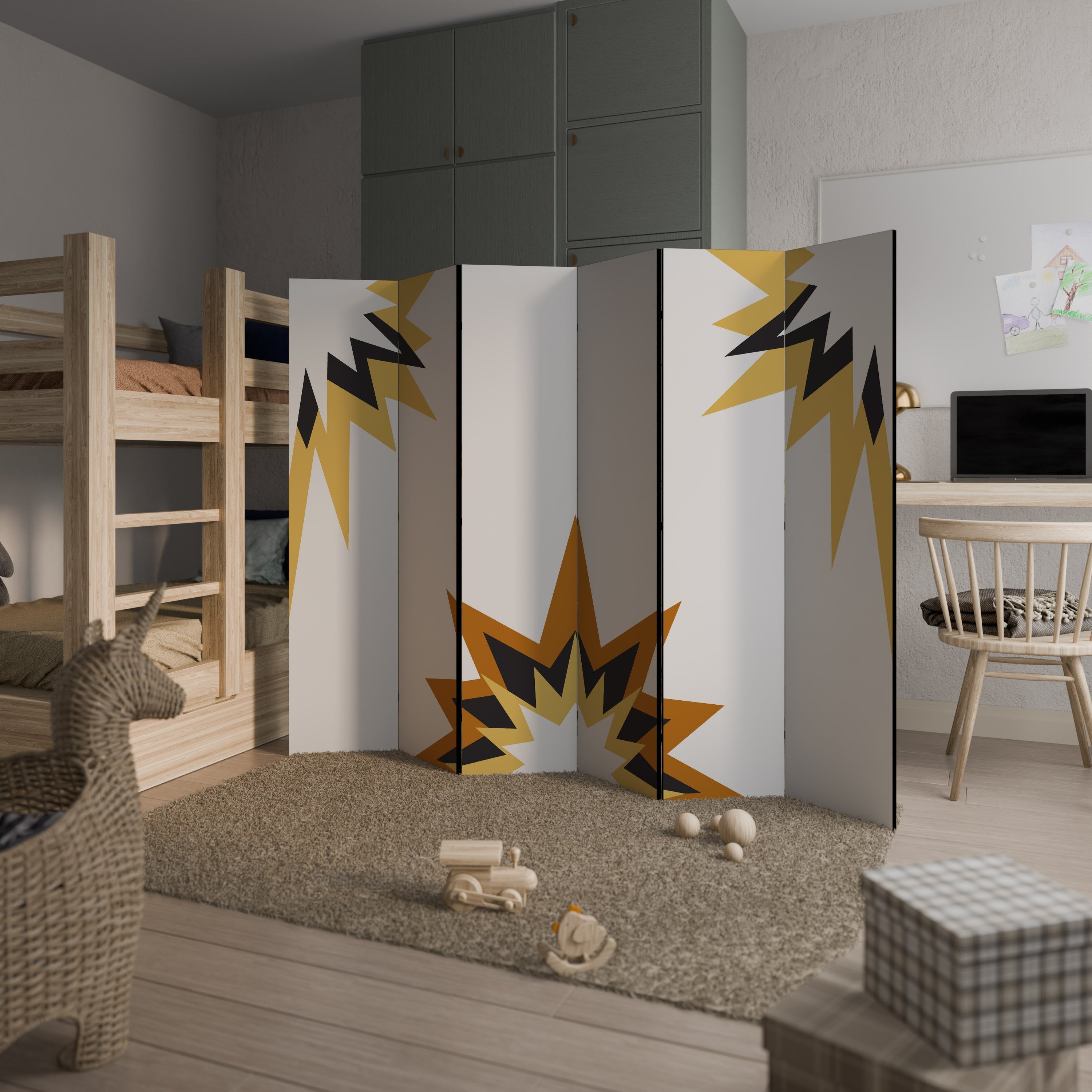 EXPLOSIVE HARMONY Decorative 6-Panel Room Divider