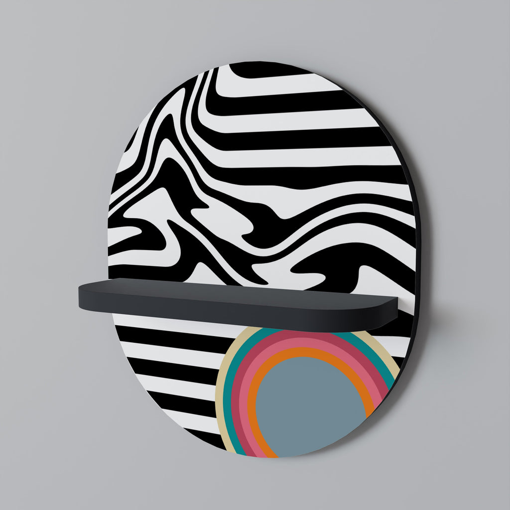 SPECTRA SHOWCASE Ovales Kunstregal in Schwarz