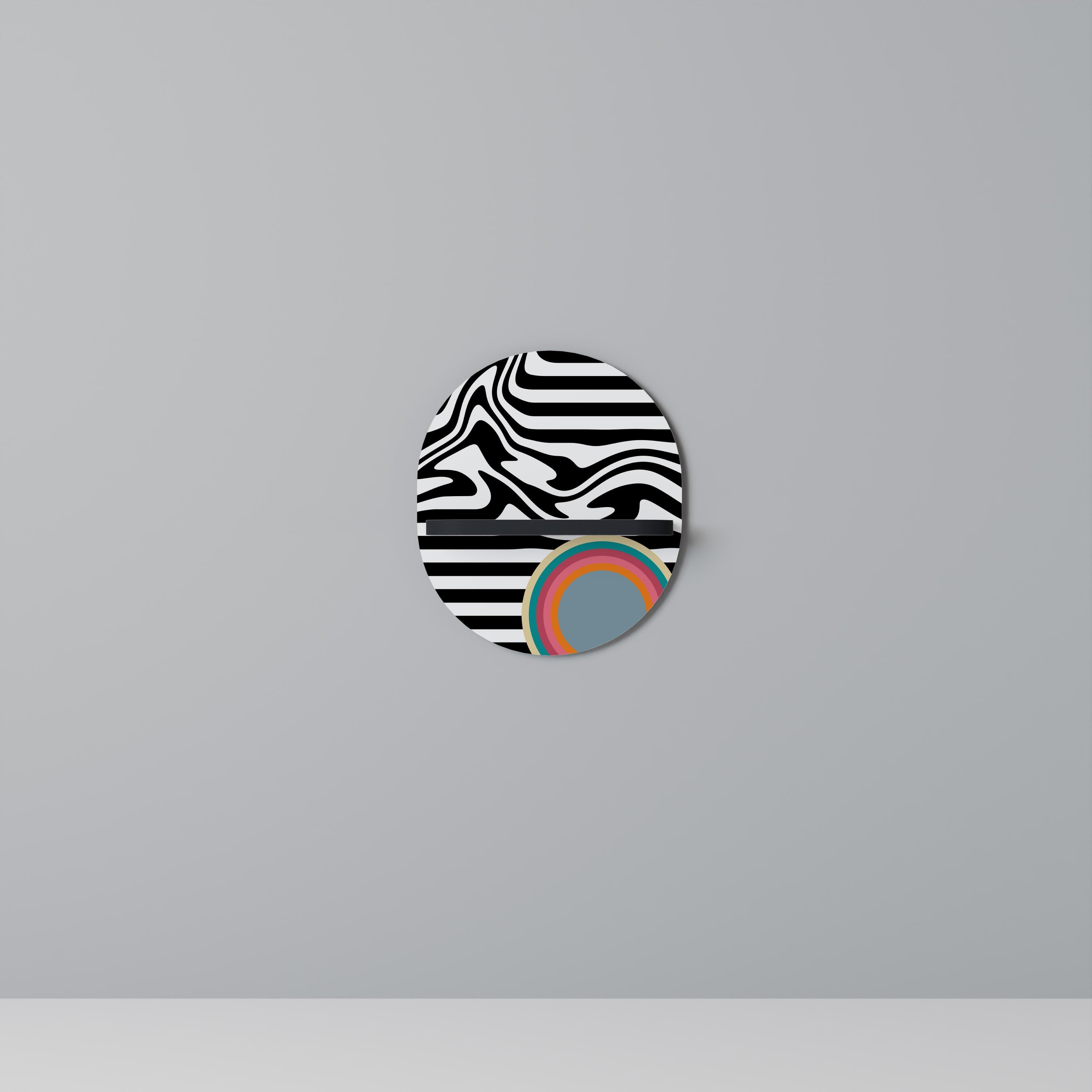 SPECTRA SHOWCASE Ovales Kunstregal in Schwarz