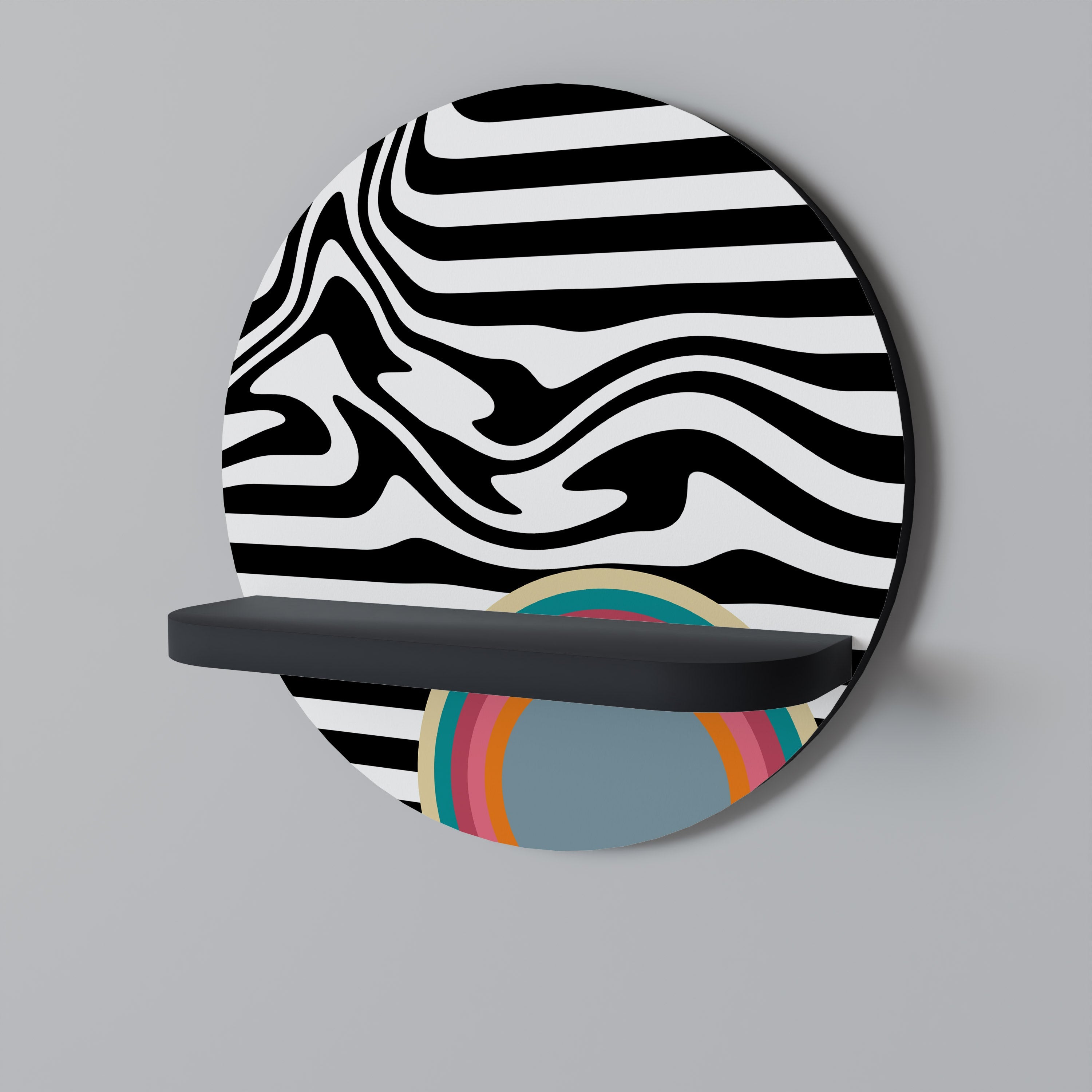 SPECTRA SHOWCASE Rundes Kunstregal in Schwarz