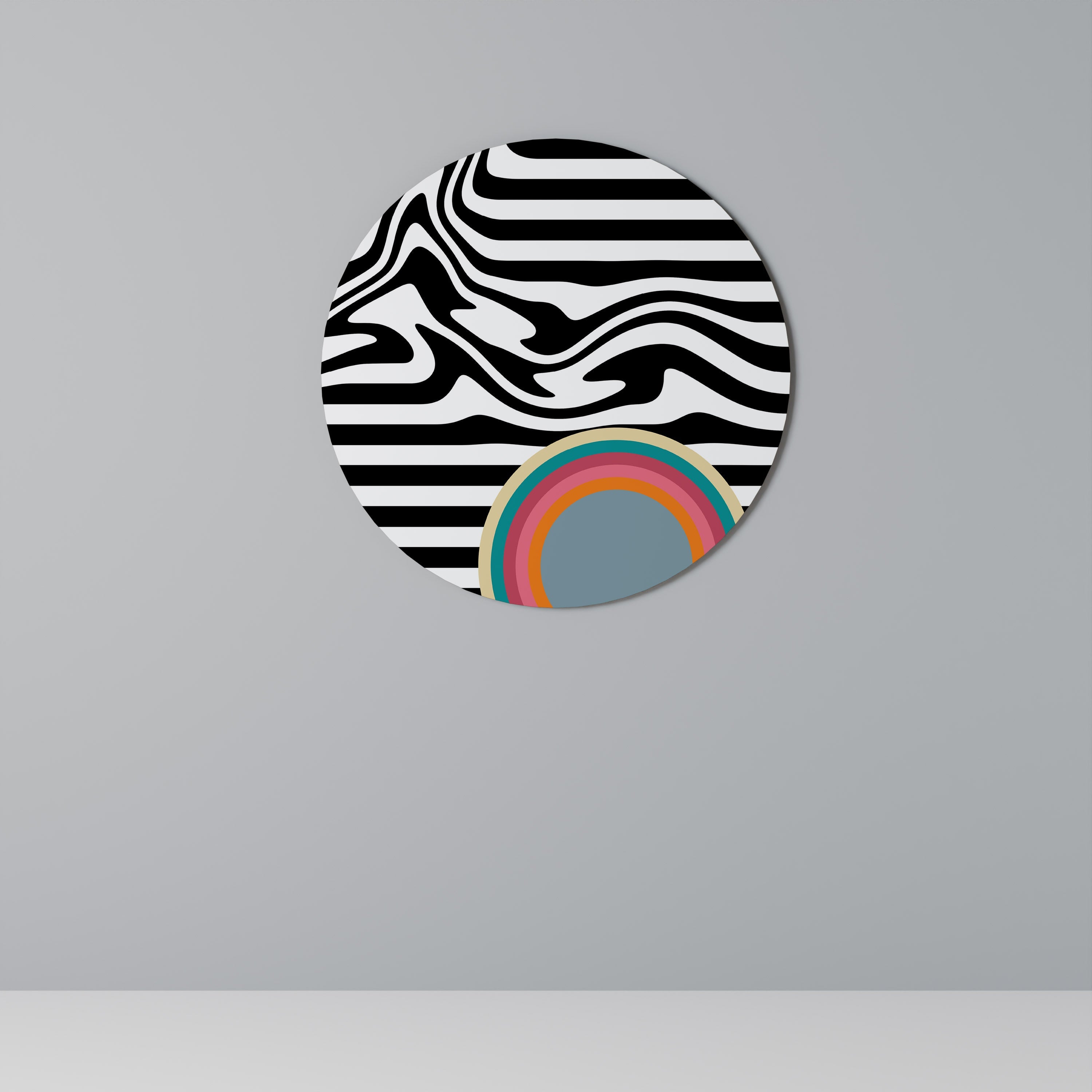 SPECTRA SHOWCASE Runde Wanddekoration Ø 69 cm