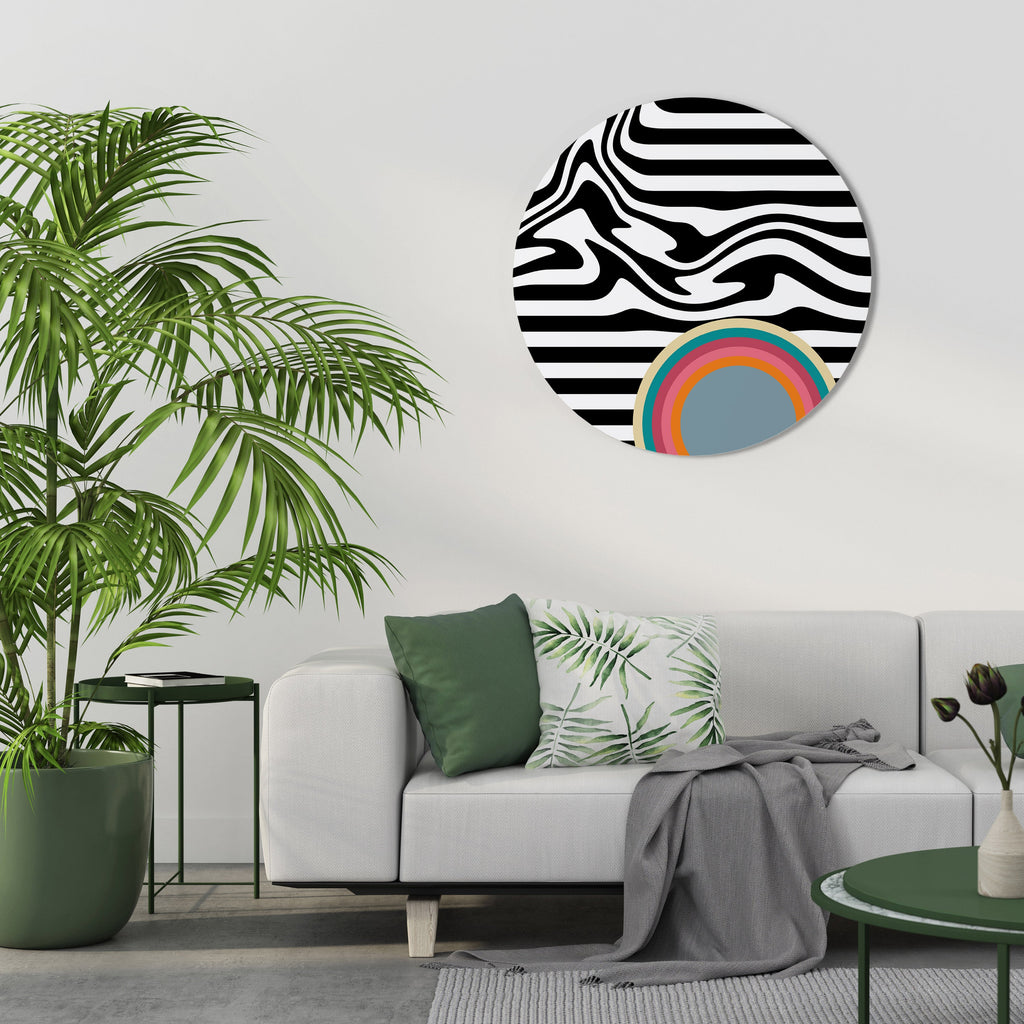 SPECTRA SHOWCASE Runde Wanddekoration Ø 69 cm