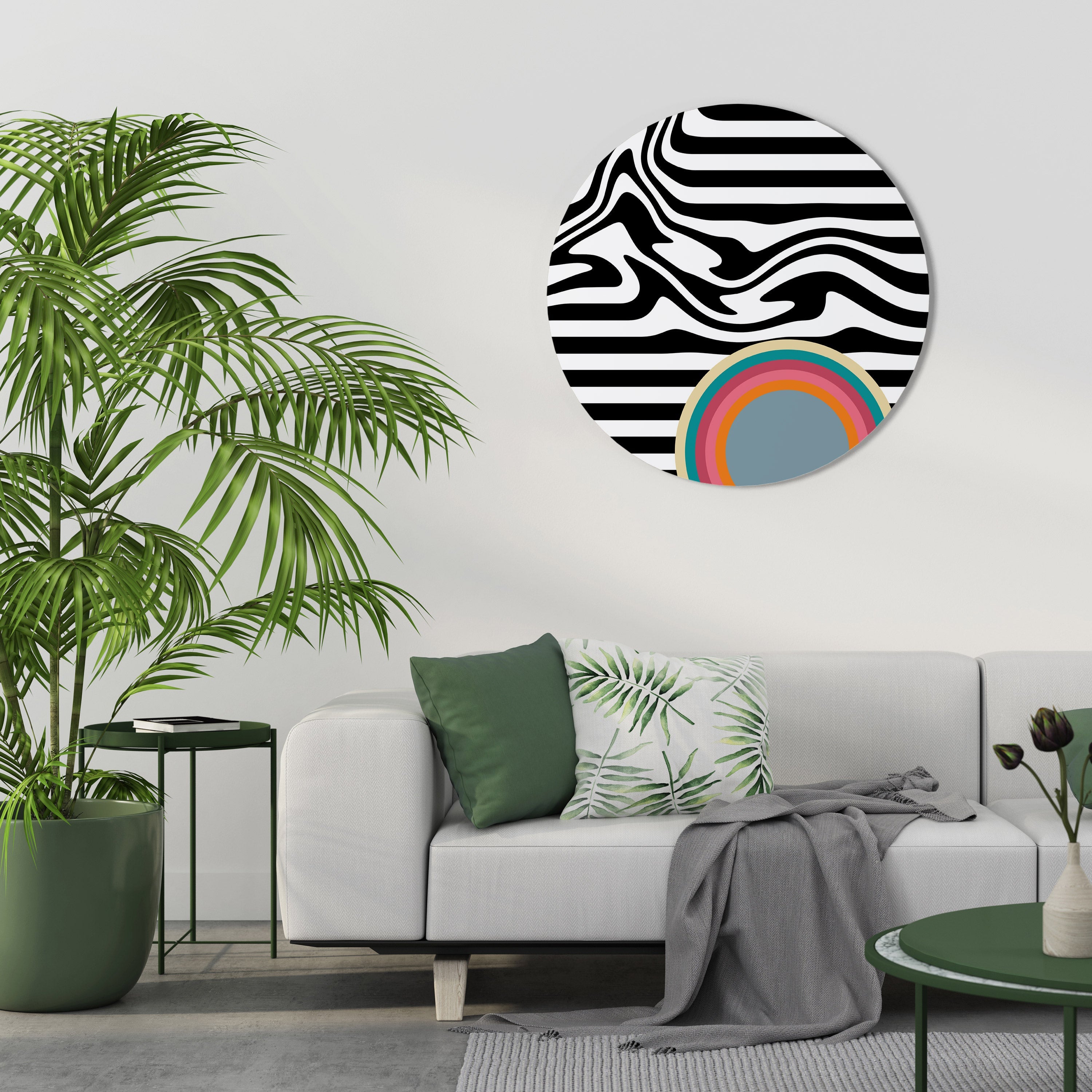 SPECTRA SHOWCASE Runde Wanddekoration Ø 69 cm