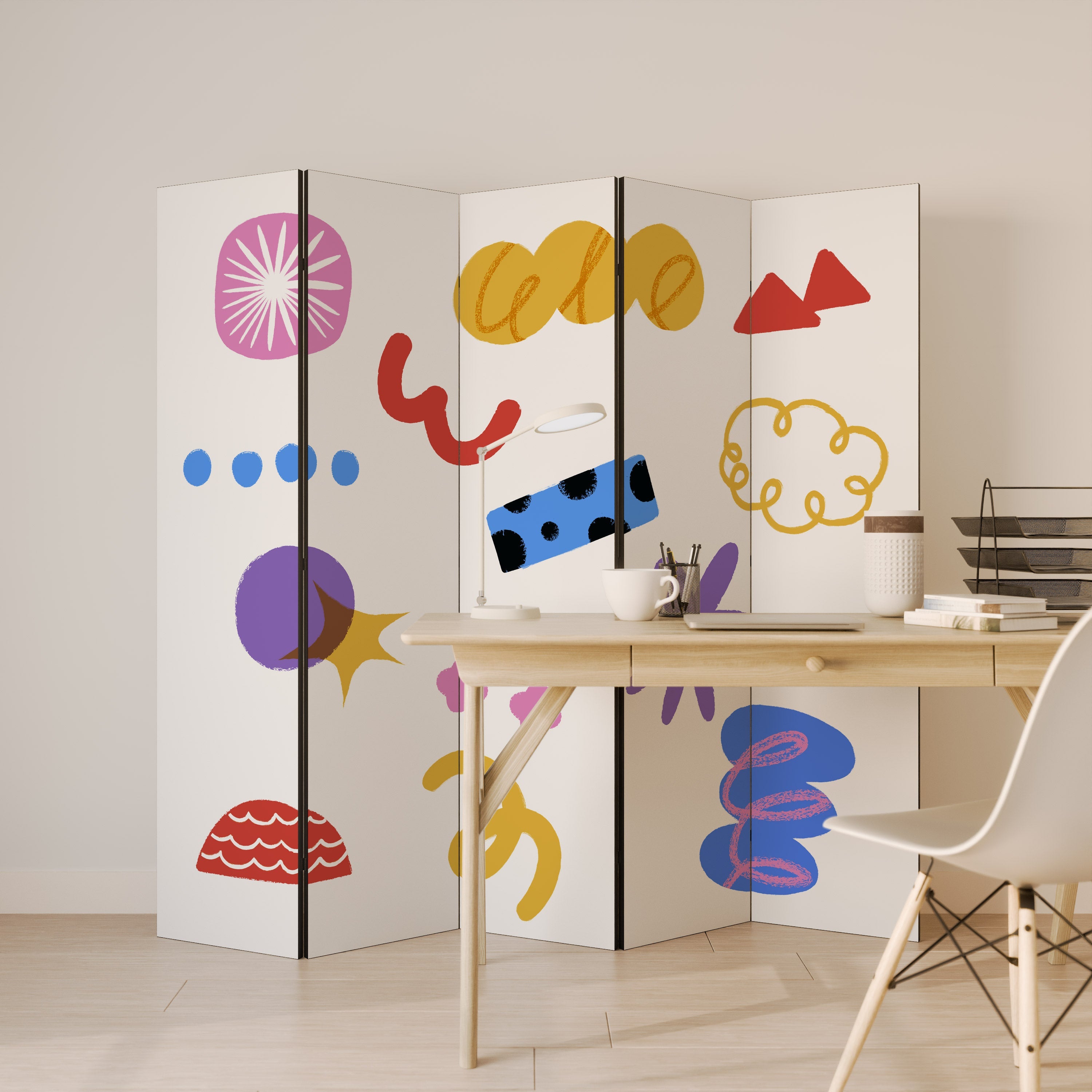 DREAMY MOOD Decorative 5-Panel Room Divider