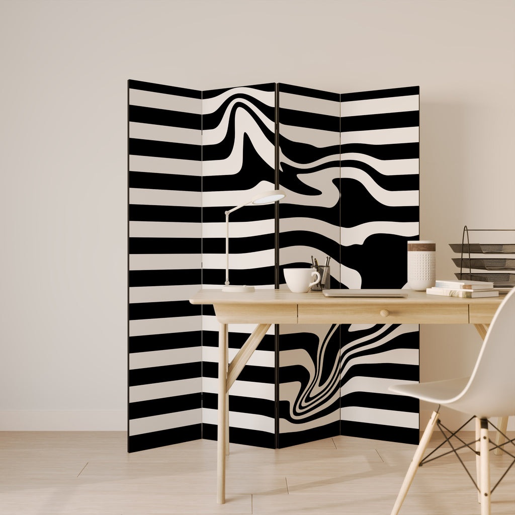 POLYLINE FUZZY 4-Panel Room Divider