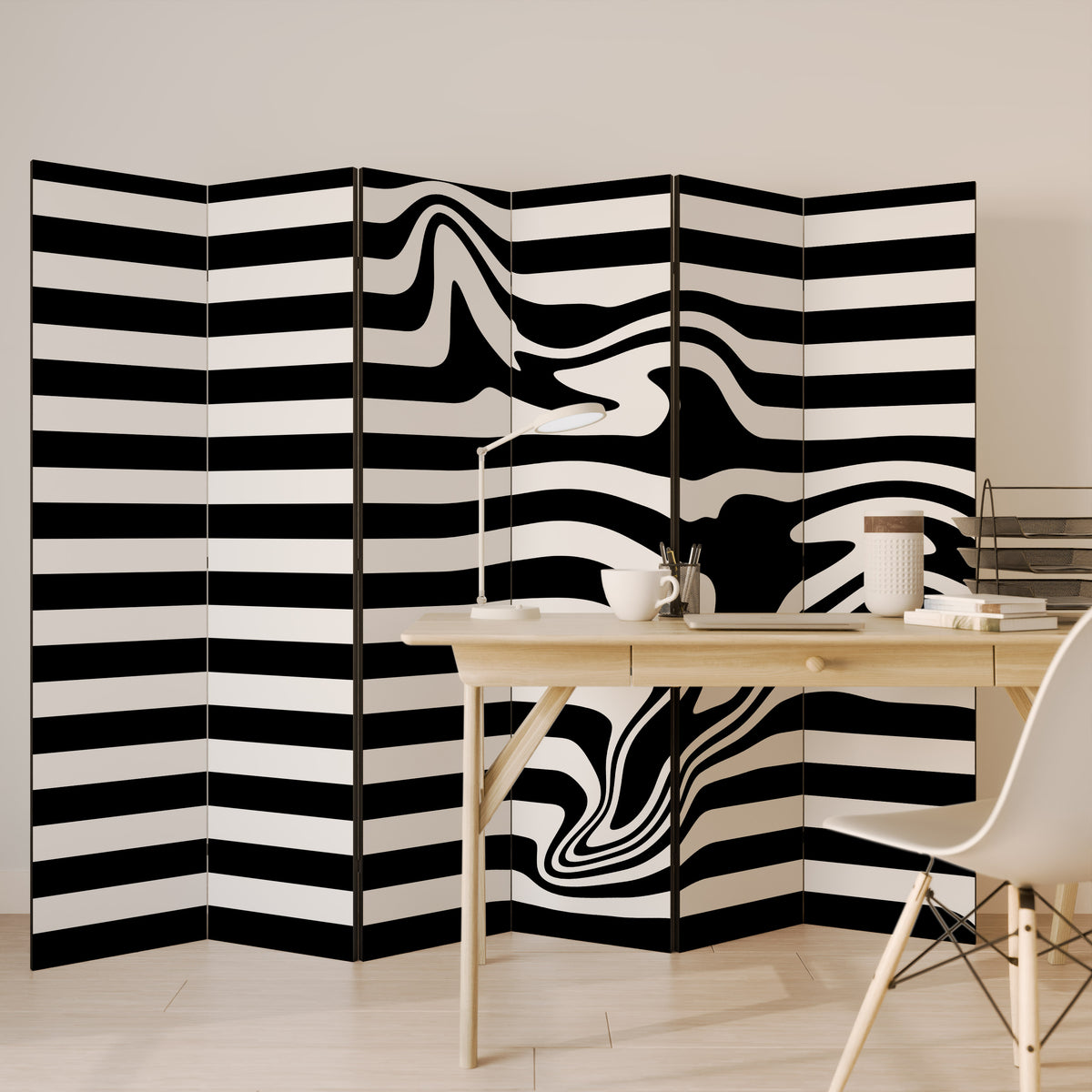 POLYLINE FUZZY 6-teiliger Paravent
