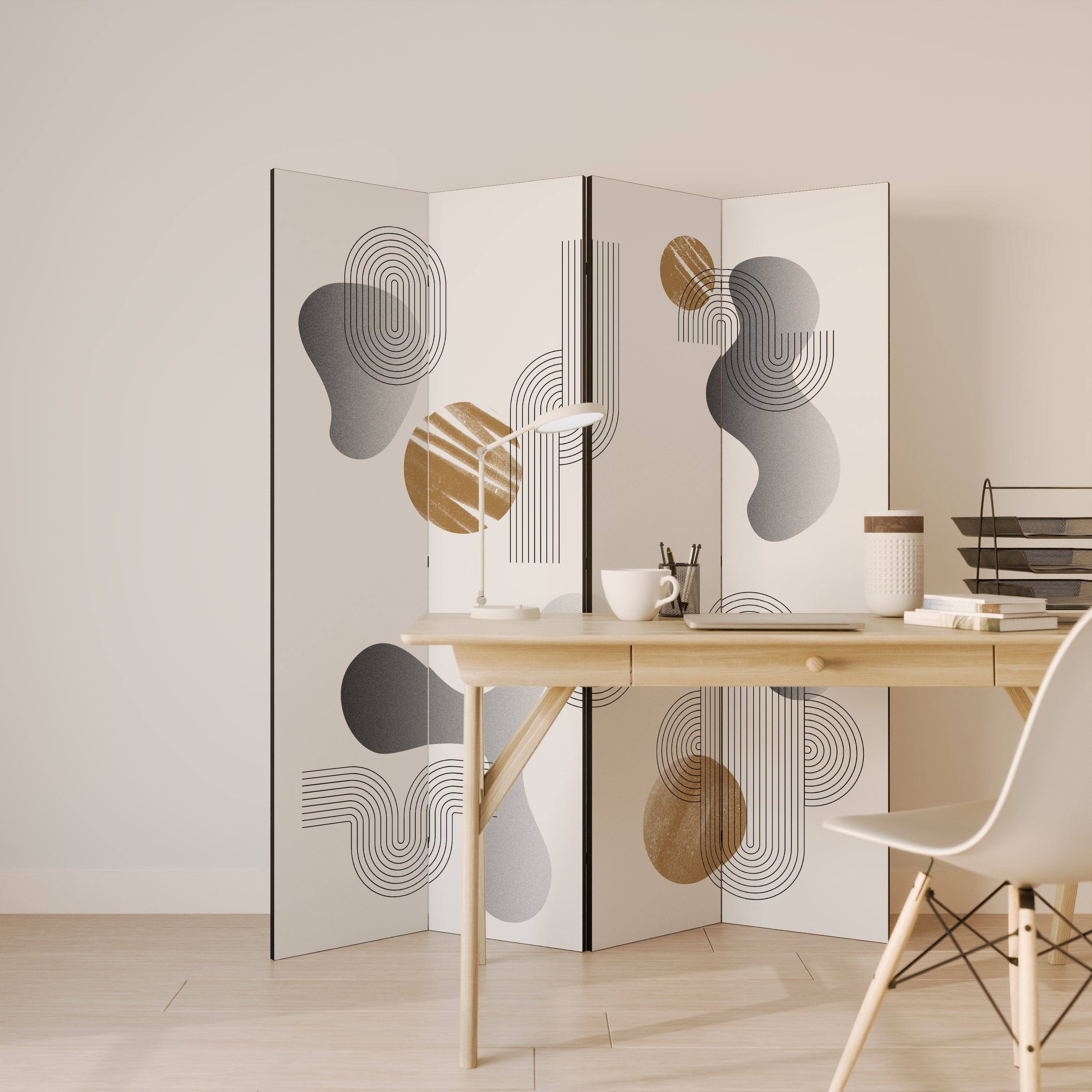 CLEAR CREATIONS Decorative 4-Panel Room Divider