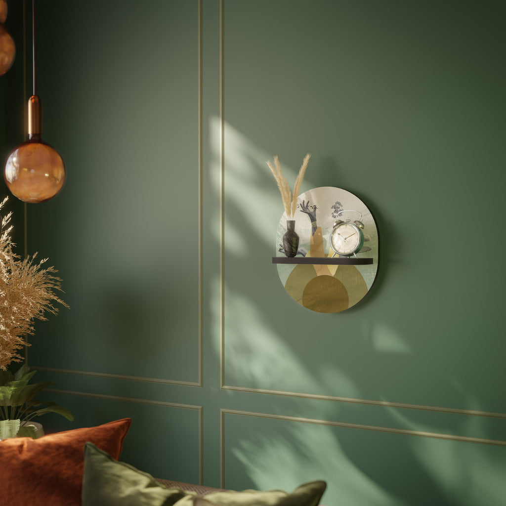 EARTH ELEMENTS Ovales Kunstregal in Schwarz