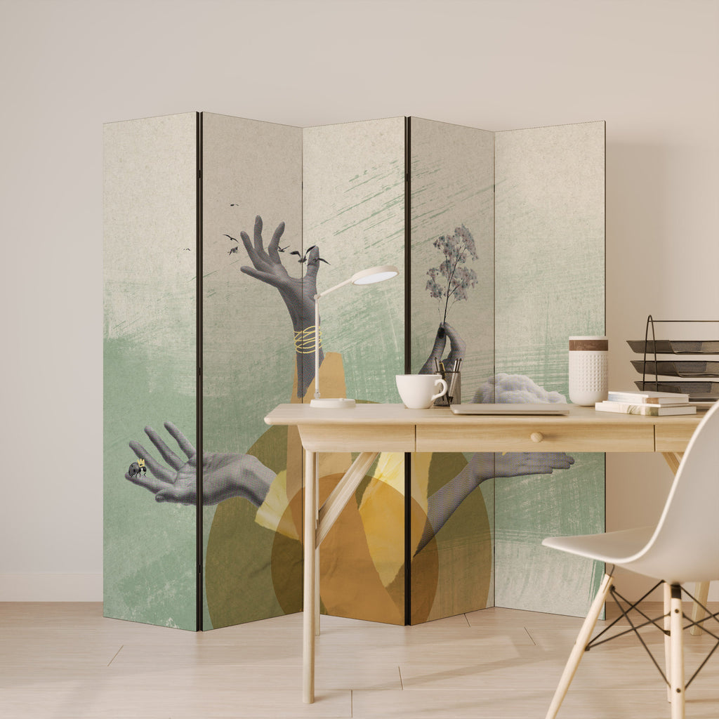 EARTH ELEMENTS Decorative 5-Panel Room Divider