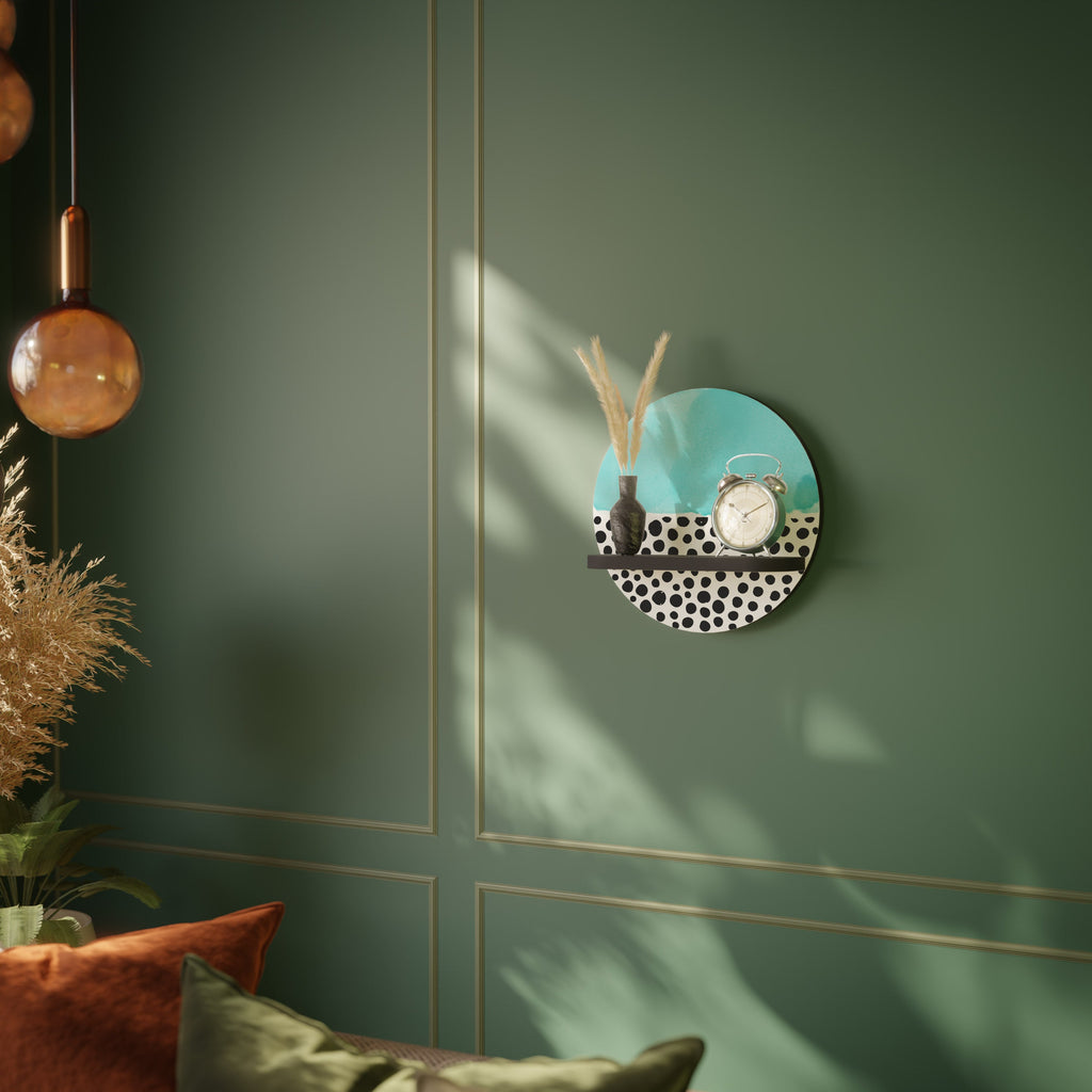 AZURE TREASURE Rundes Kunstregal in Schwarz