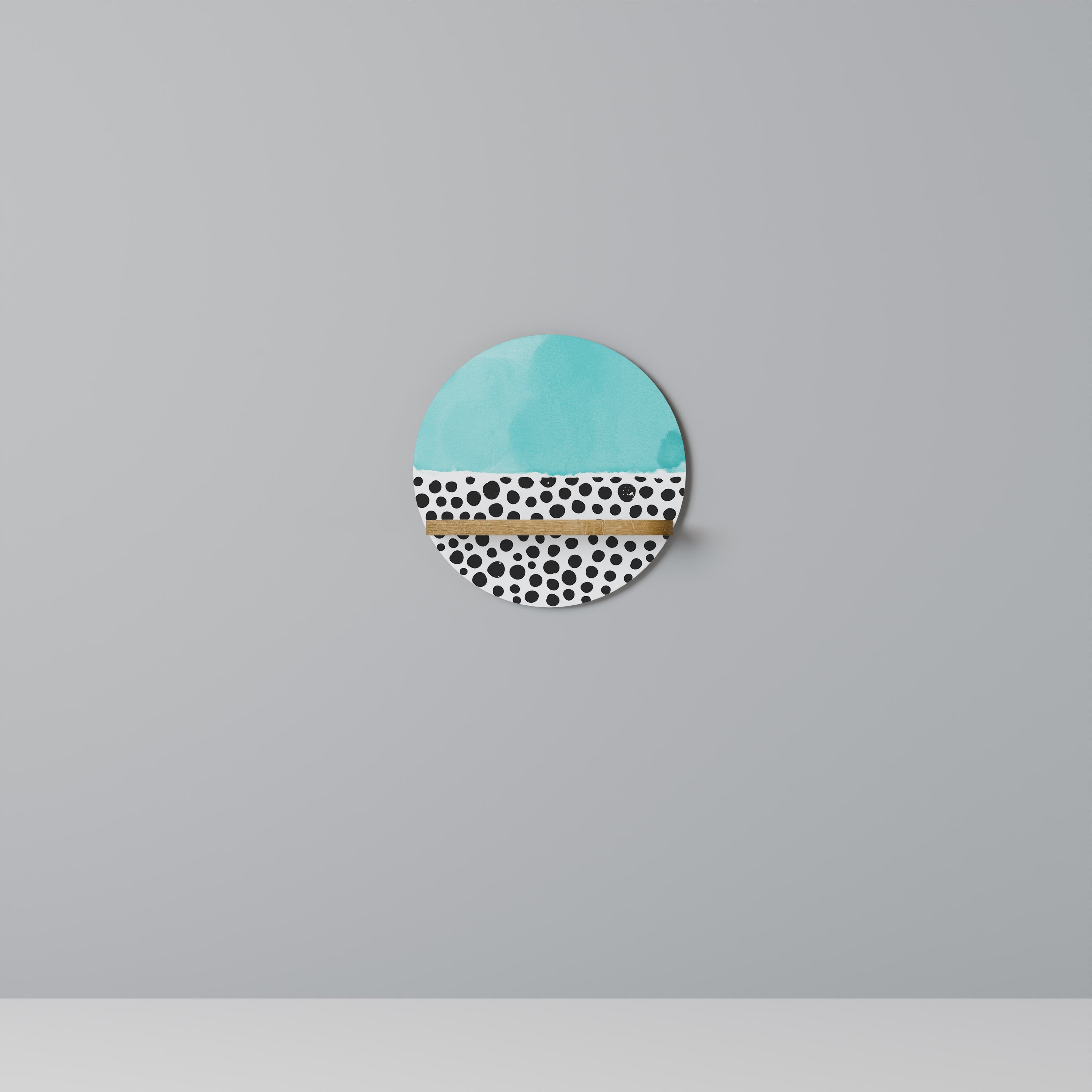 AZURE TREASURE Rundes Kunstregal in Eiche-Optik