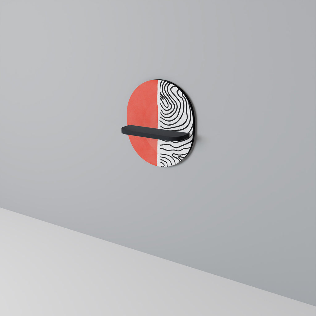 ORANGEY TREASURE Ovales Kunstregal in Schwarz