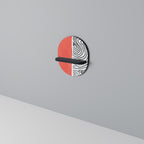 ORANGEY TREASURE Ovales Kunstregal in Schwarz