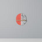 ORANGEY TREASURE Ovales Kunstregal in Eiche-Optik