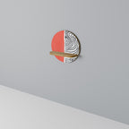 ORANGEY TREASURE Rundes Kunstregal in Eiche-Optik