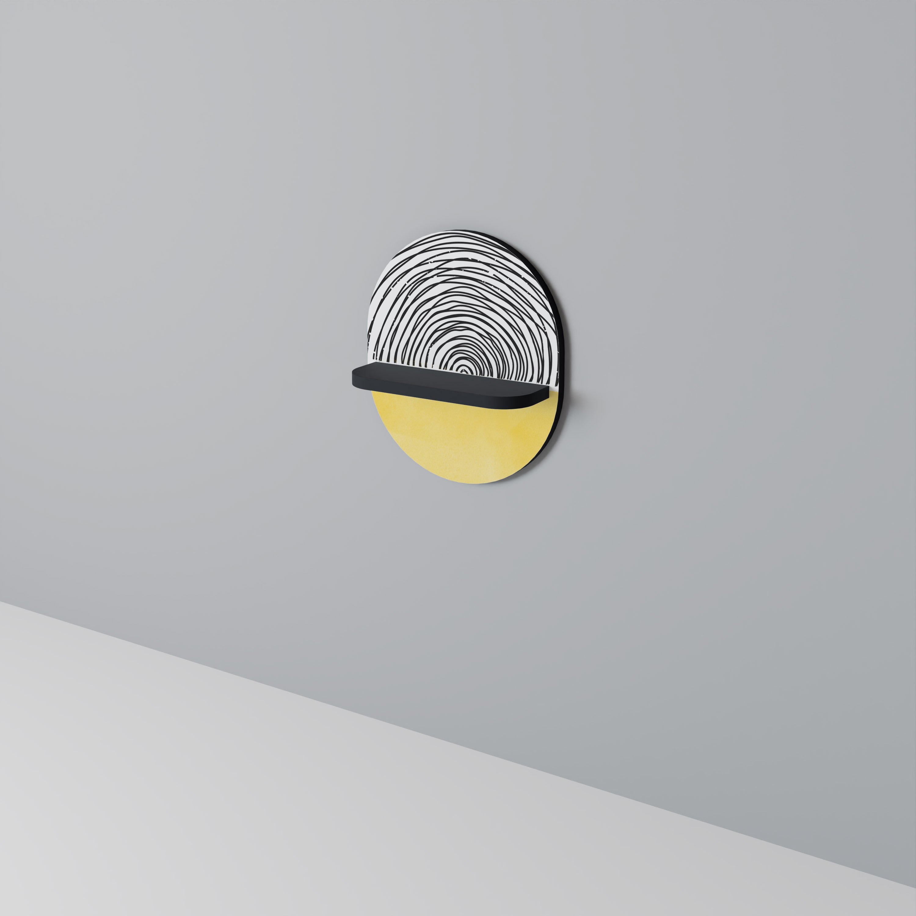 SUNNY TREASURE Ovales Kunstregal in Schwarz