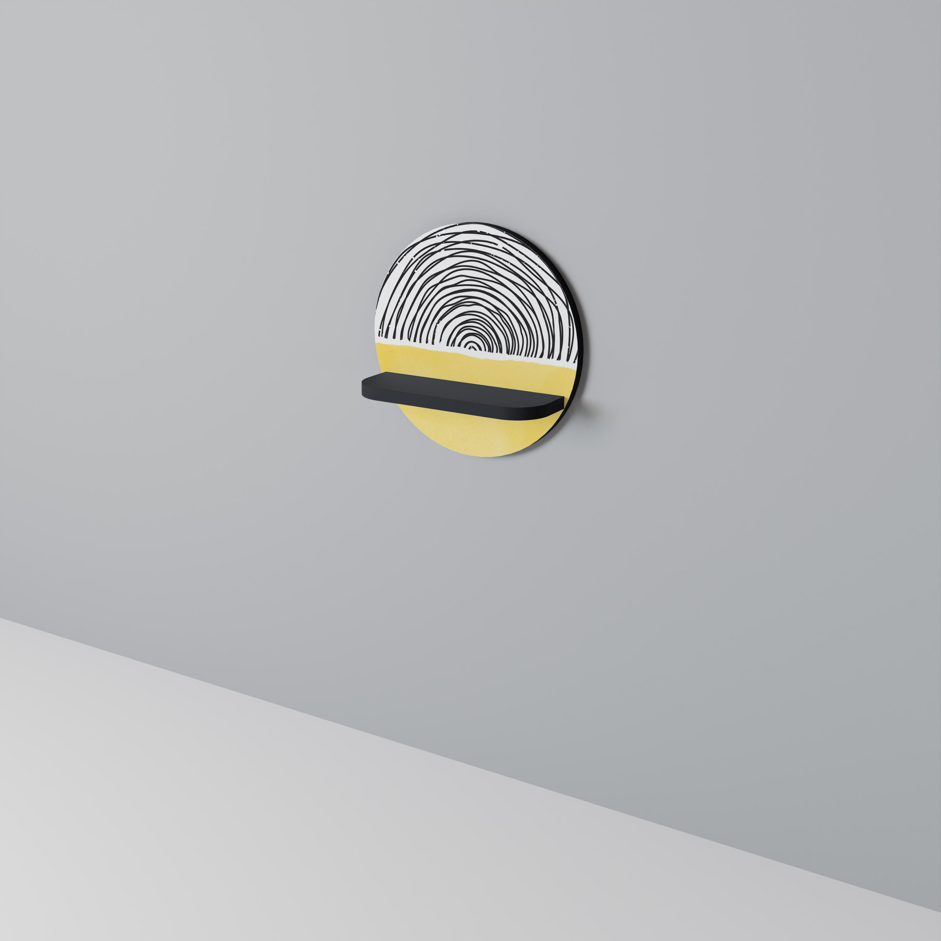 SUNNY TREASURE Rundes Kunstregal in Schwarz