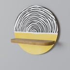 SUNNY TREASURE Rundes Kunstregal in Eiche-Optik