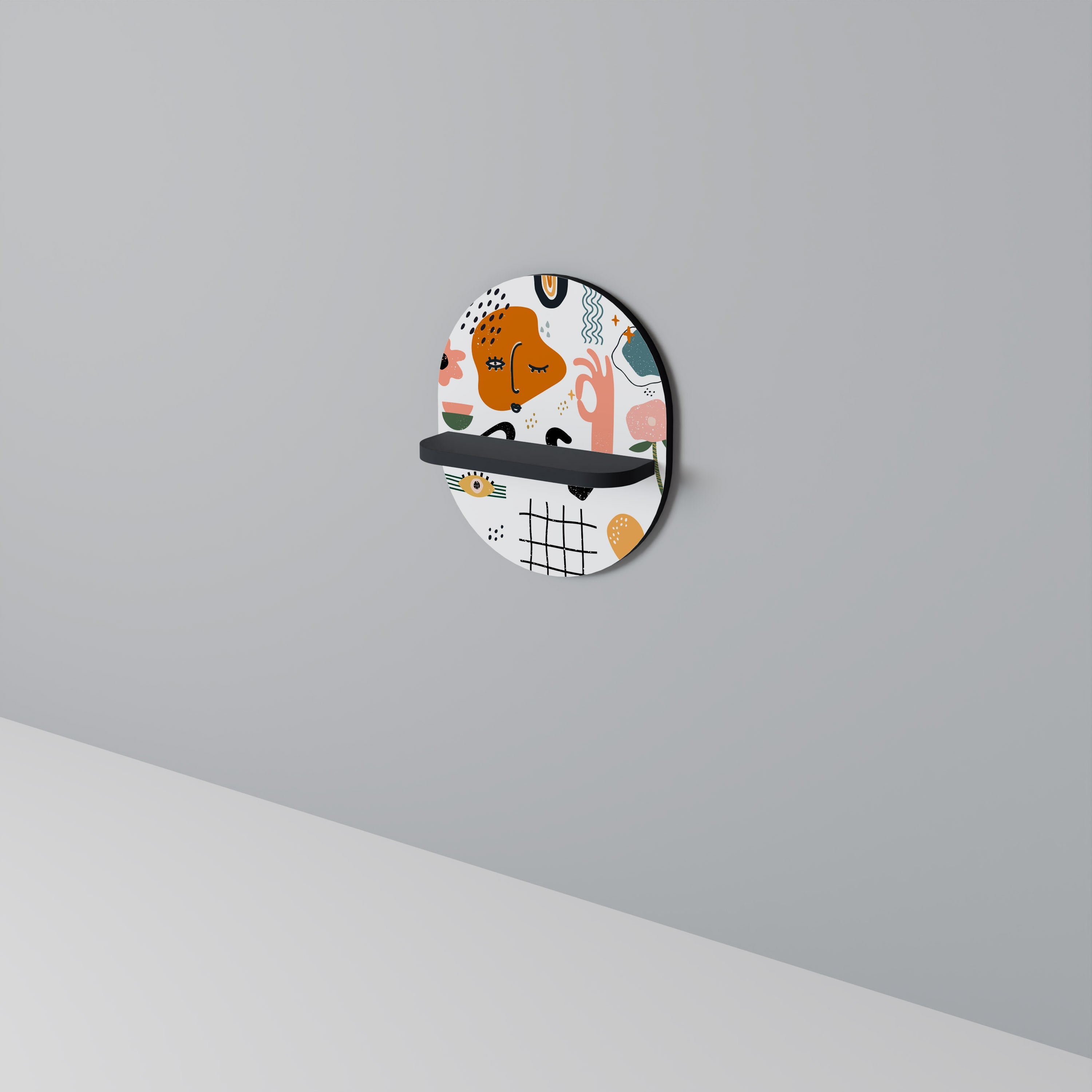 MATISSE WHIMSY Ovales Kunstregal in Schwarz