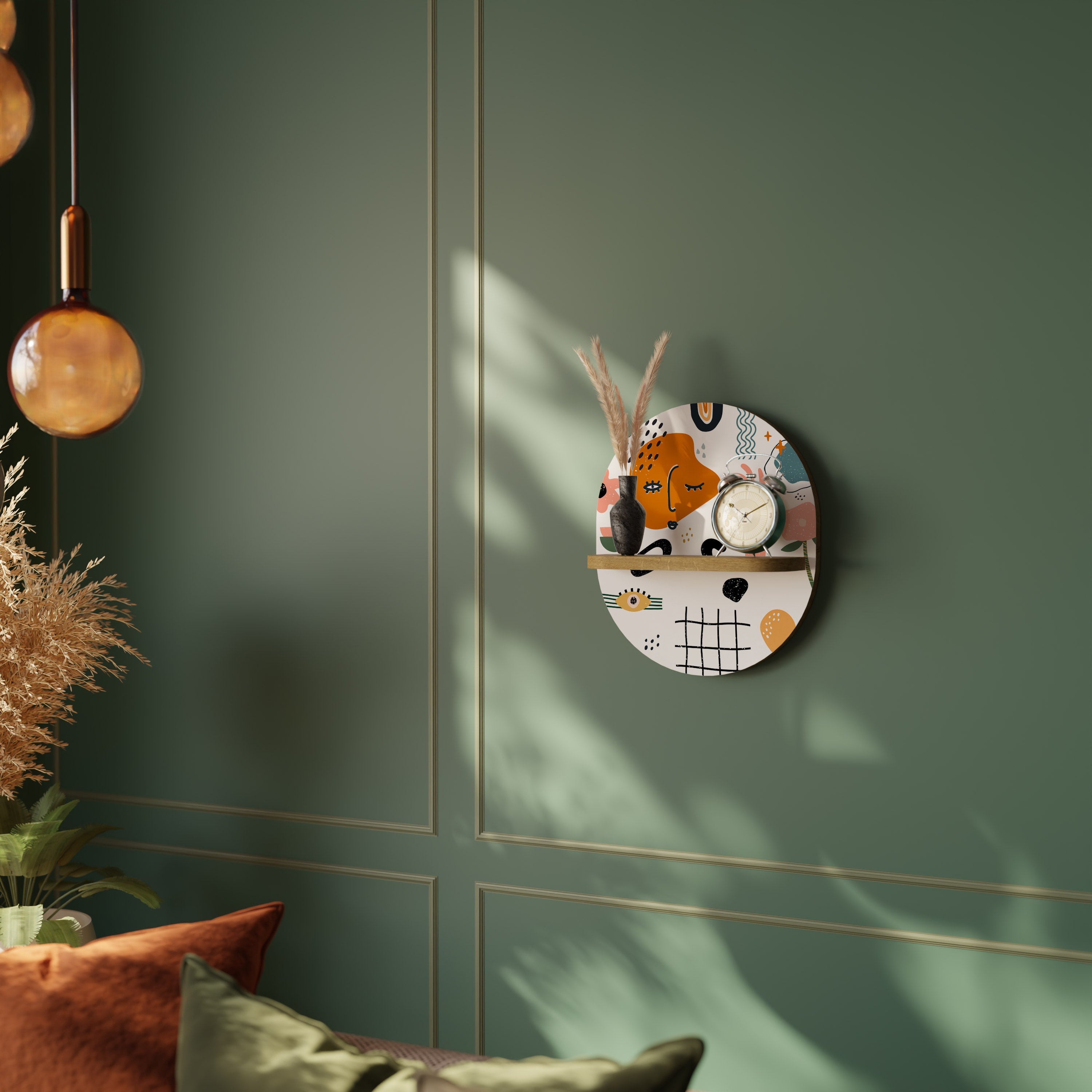 MATISSE WHIMSY Ovales Kunstregal in Eichenoptik
