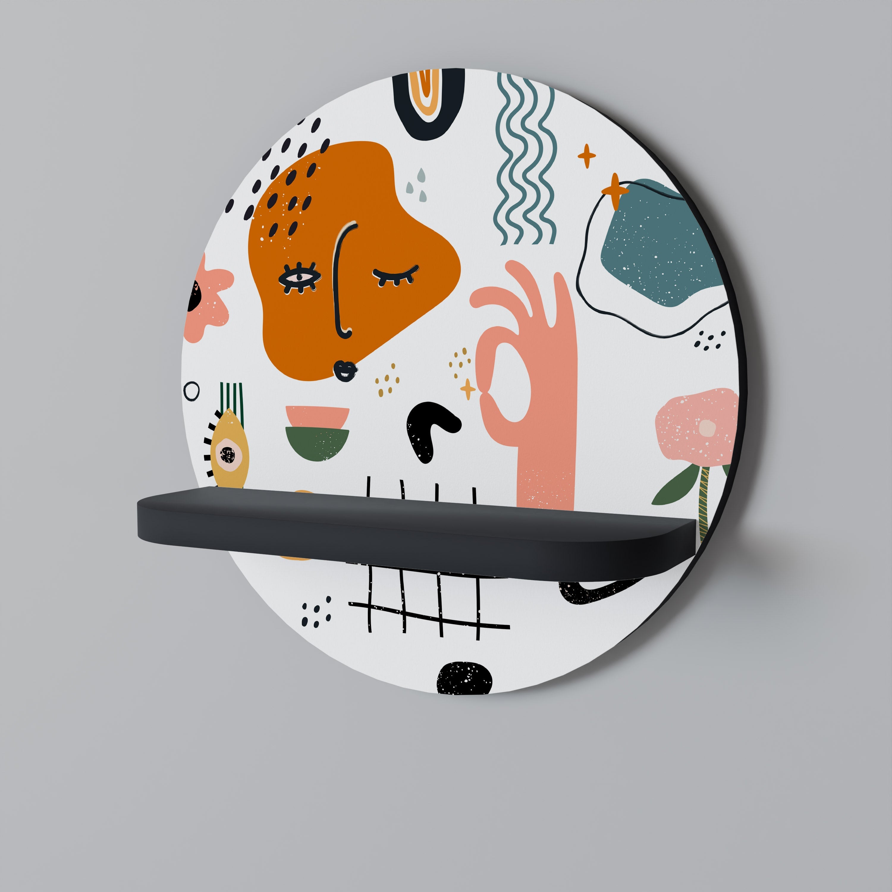 MATISSE WHIMSY Rundes Kunstregal in Schwarz