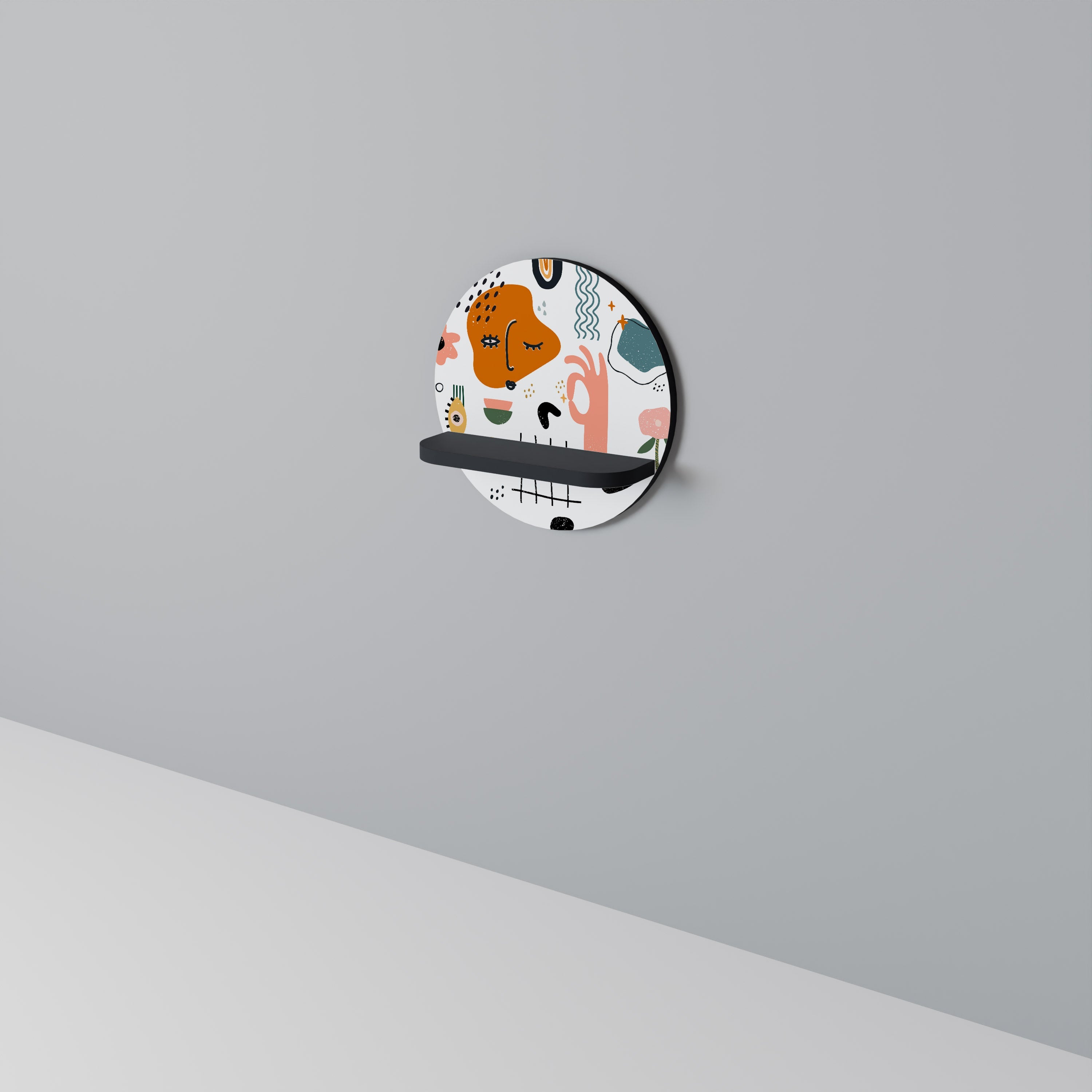 MATISSE WHIMSY Rundes Kunstregal in Schwarz