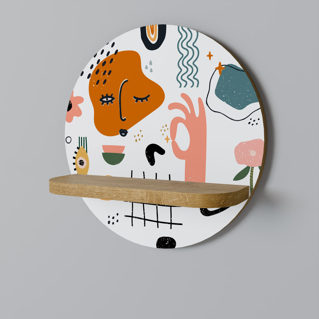 MATISSE WHIMSY Rundes Kunstregal in Eiche-Optik