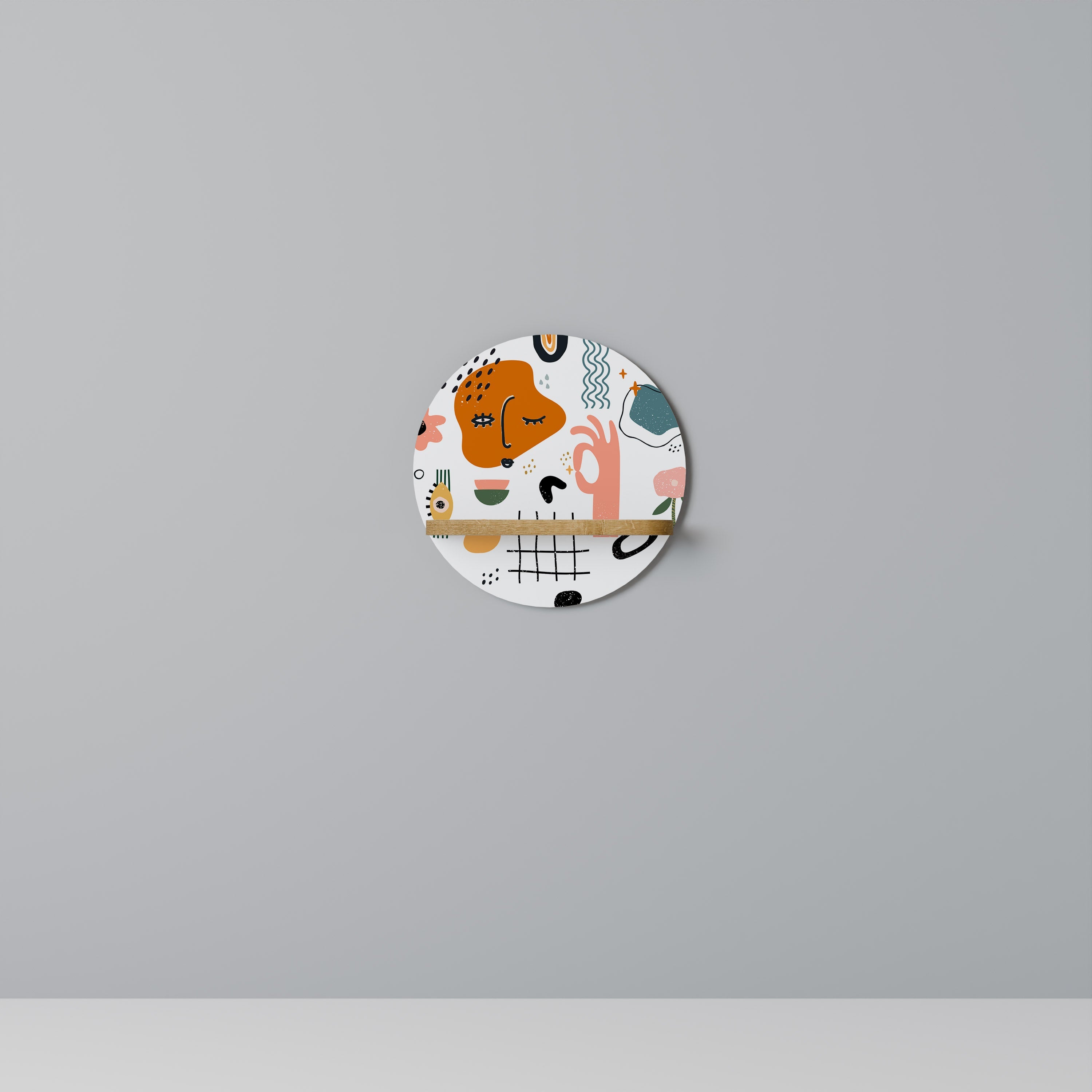 MATISSE WHIMSY Rundes Kunstregal in Eiche-Optik
