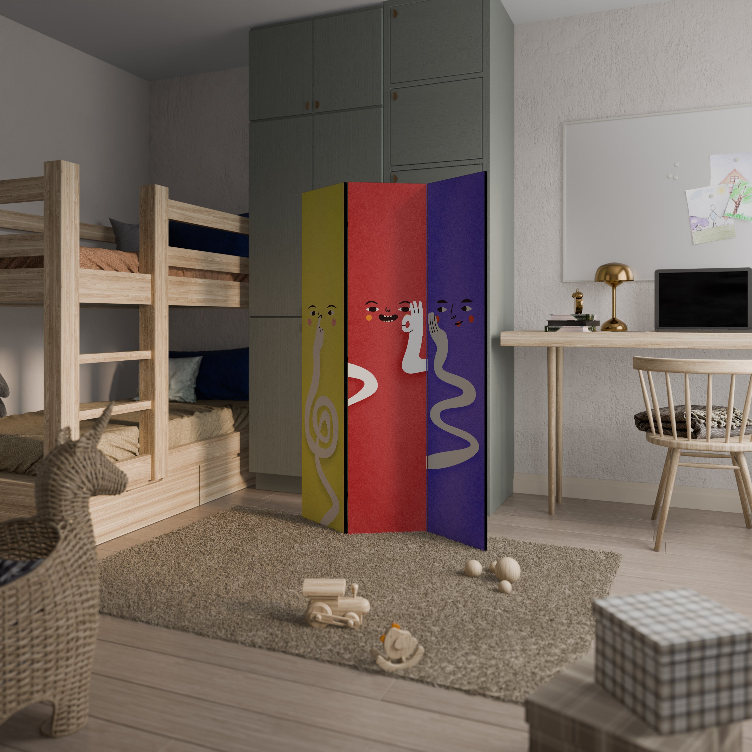 LIVELY FEATURES 3-Panel Room Divider