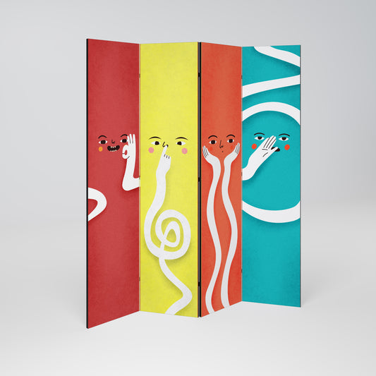 LIVELY FEATURES 4-teiliger Paravent
