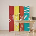 LIVELY FEATURES Dekorativer Paravent - 4-teilig