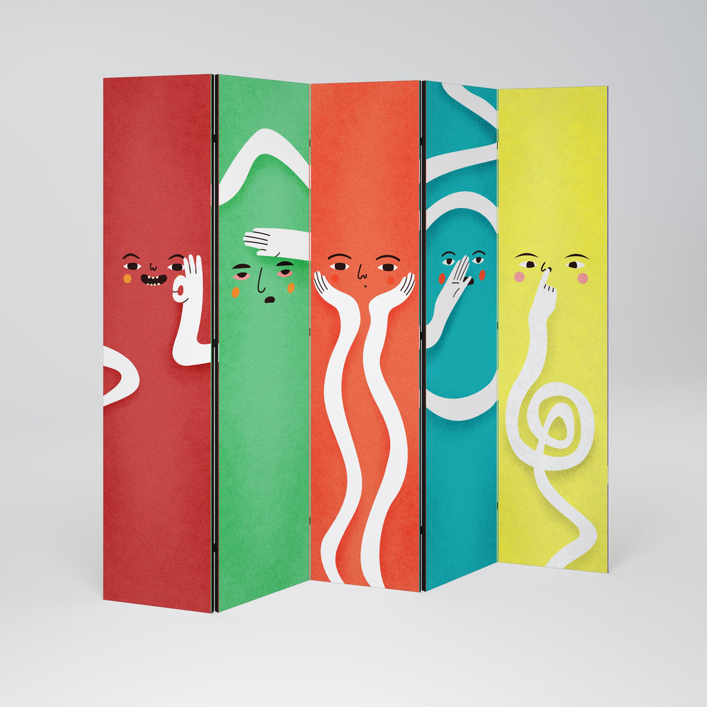 LIVELY FEATURES Decorative 5-Panel Room Divider