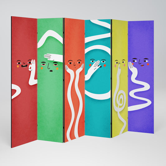 LIVELY FEATURES 6-teiliger Paravent