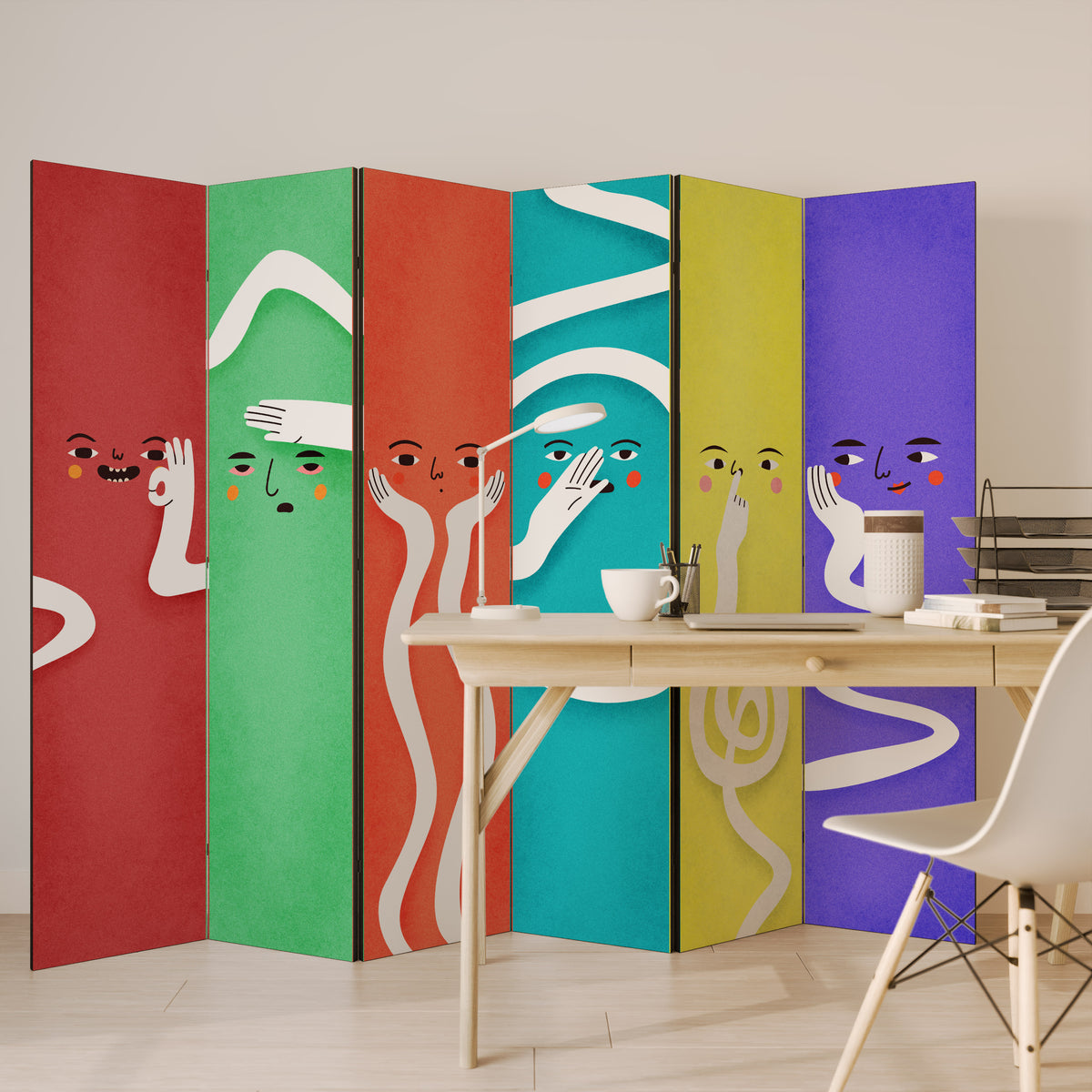 LIVELY FEATURES 6-teiliger Paravent