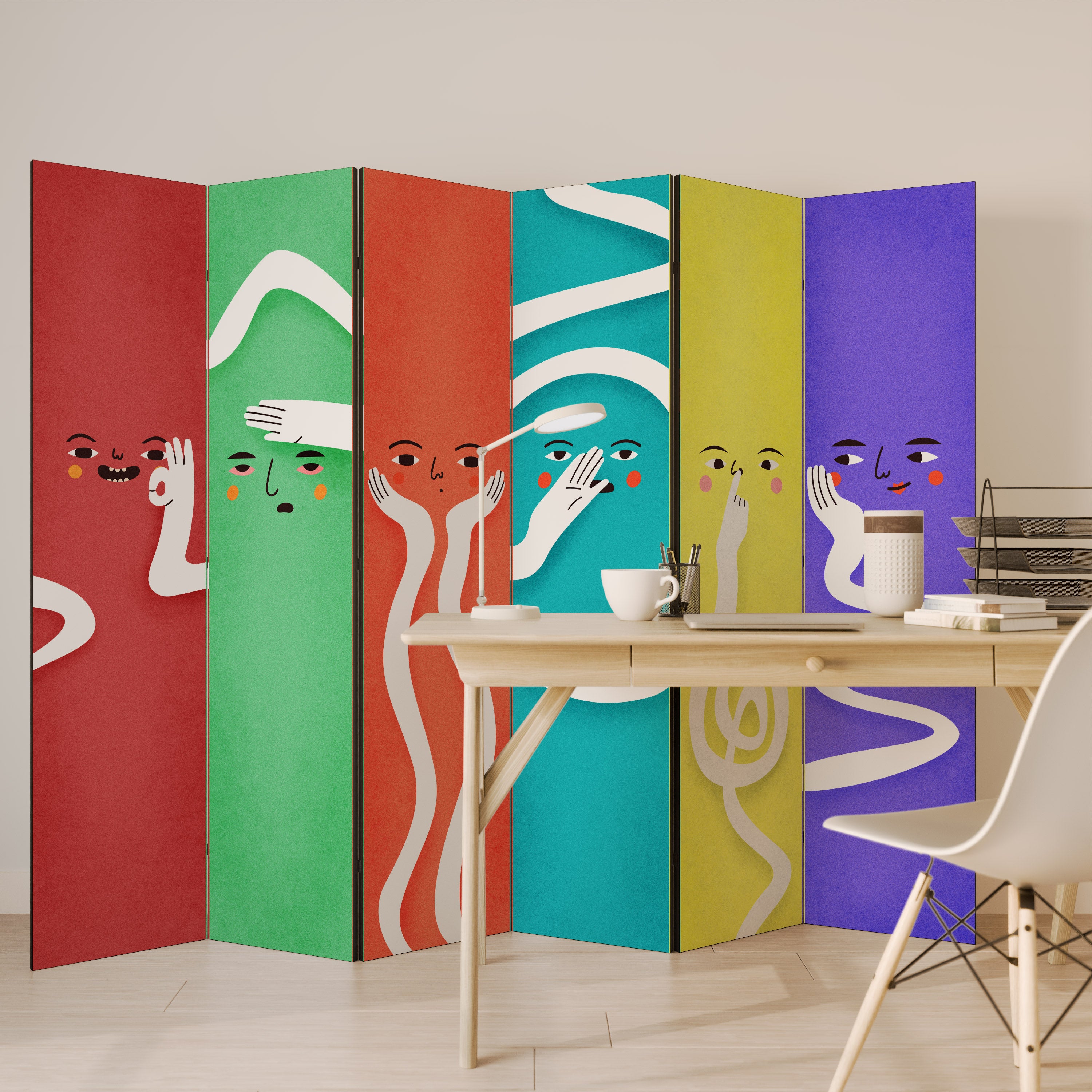 LIVELY FEATURES 6-teiliger Paravent