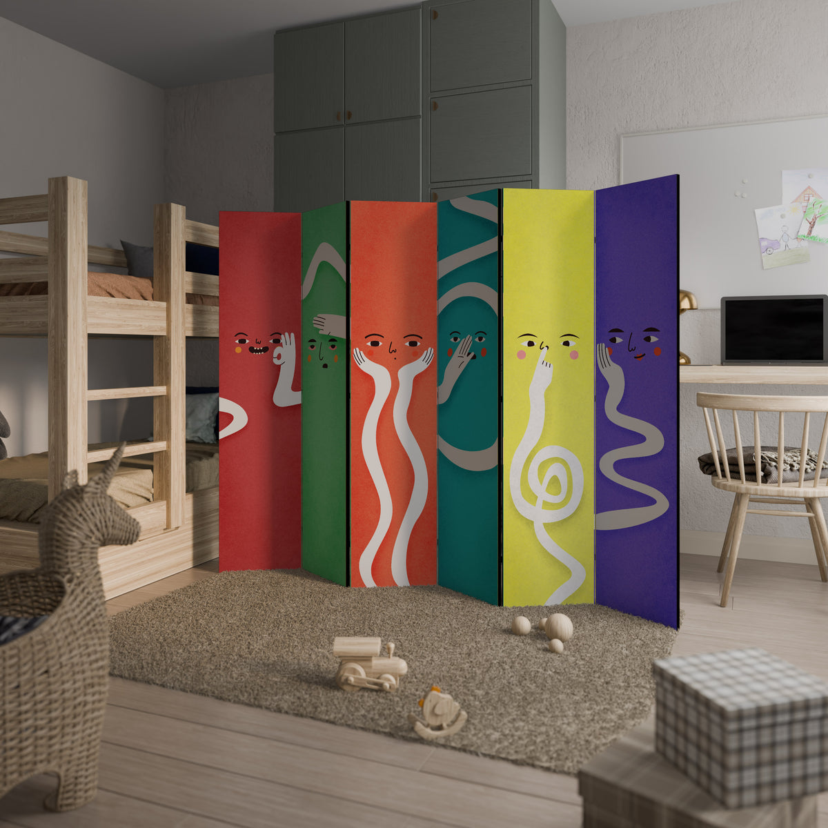 LIVELY FEATURES 6-teiliger Paravent
