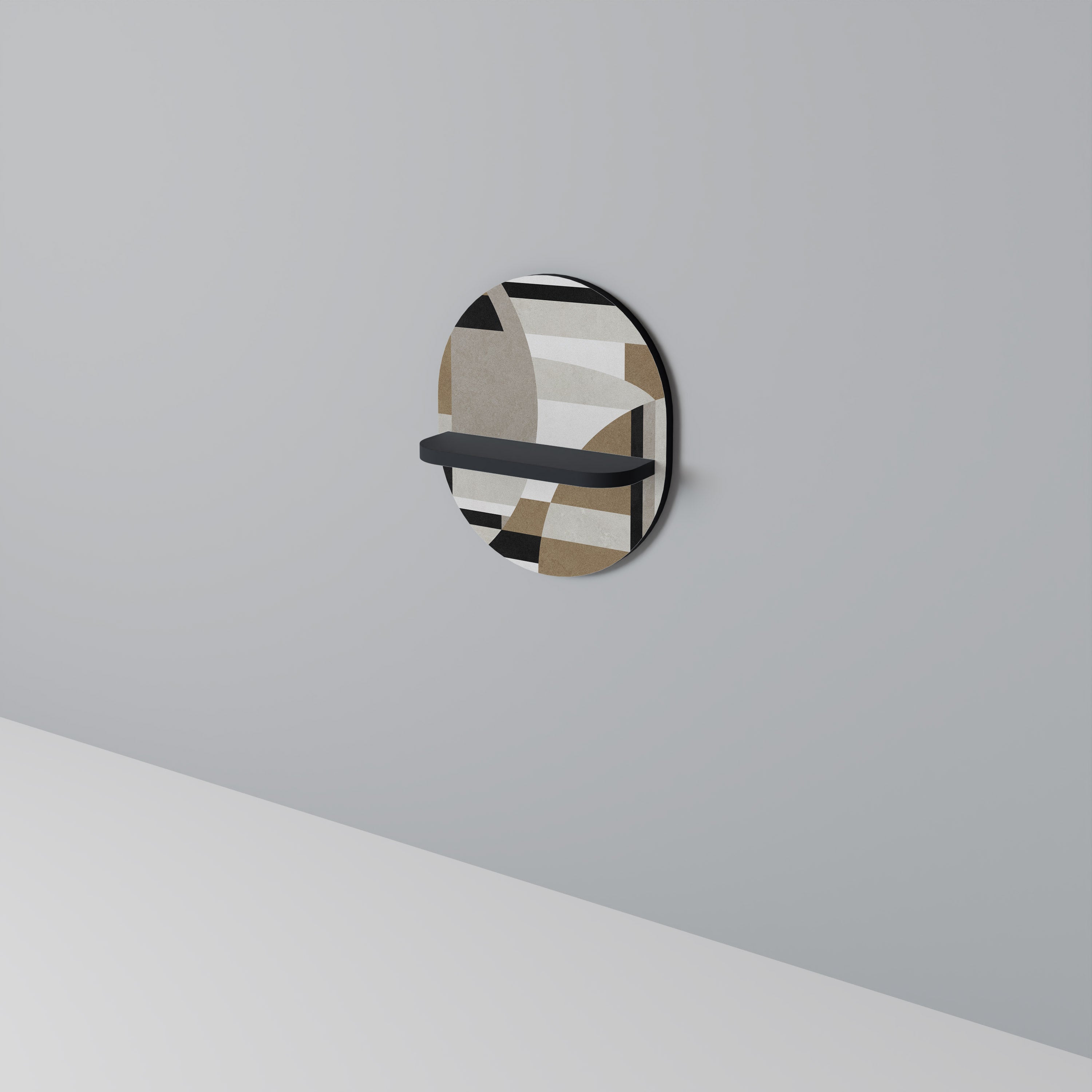 DELICATE MEMENTO Ovales Kunstregal in Schwarz