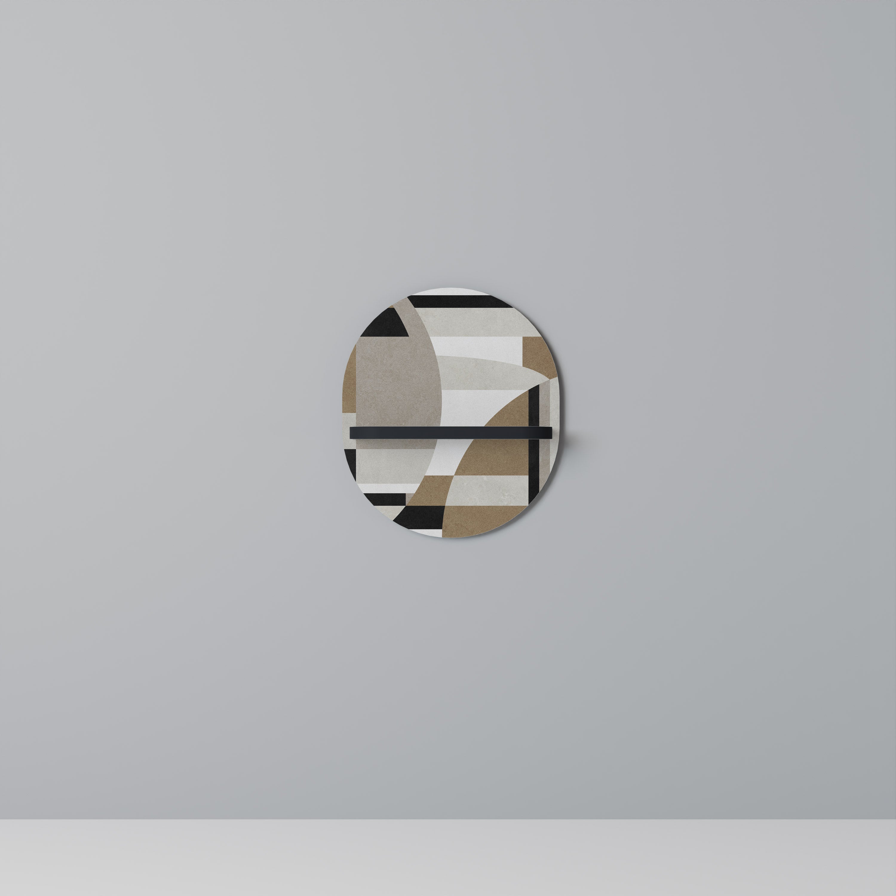 DELICATE MEMENTO Ovales Kunstregal in Schwarz