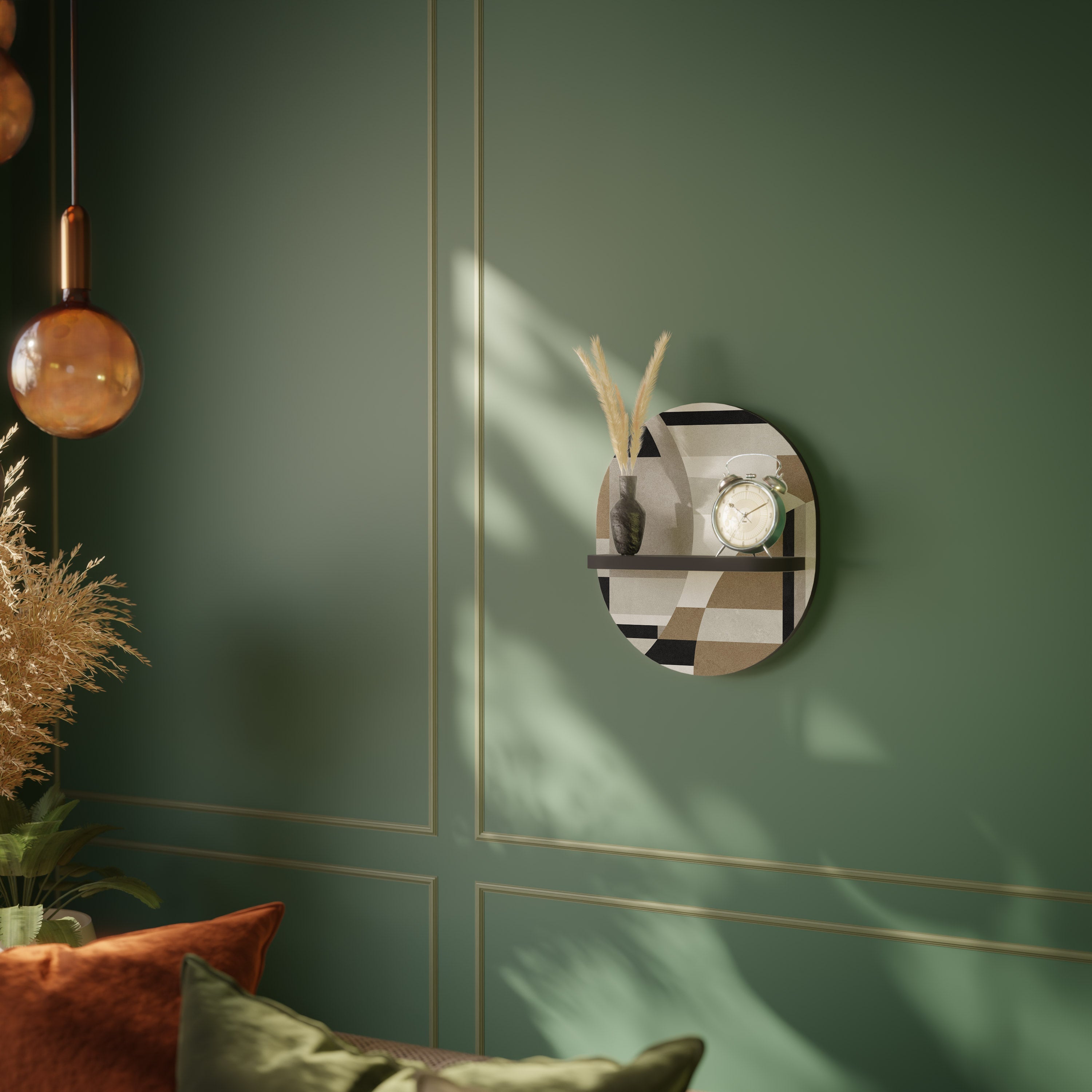 DELICATE MEMENTO Ovales Kunstregal in Schwarz