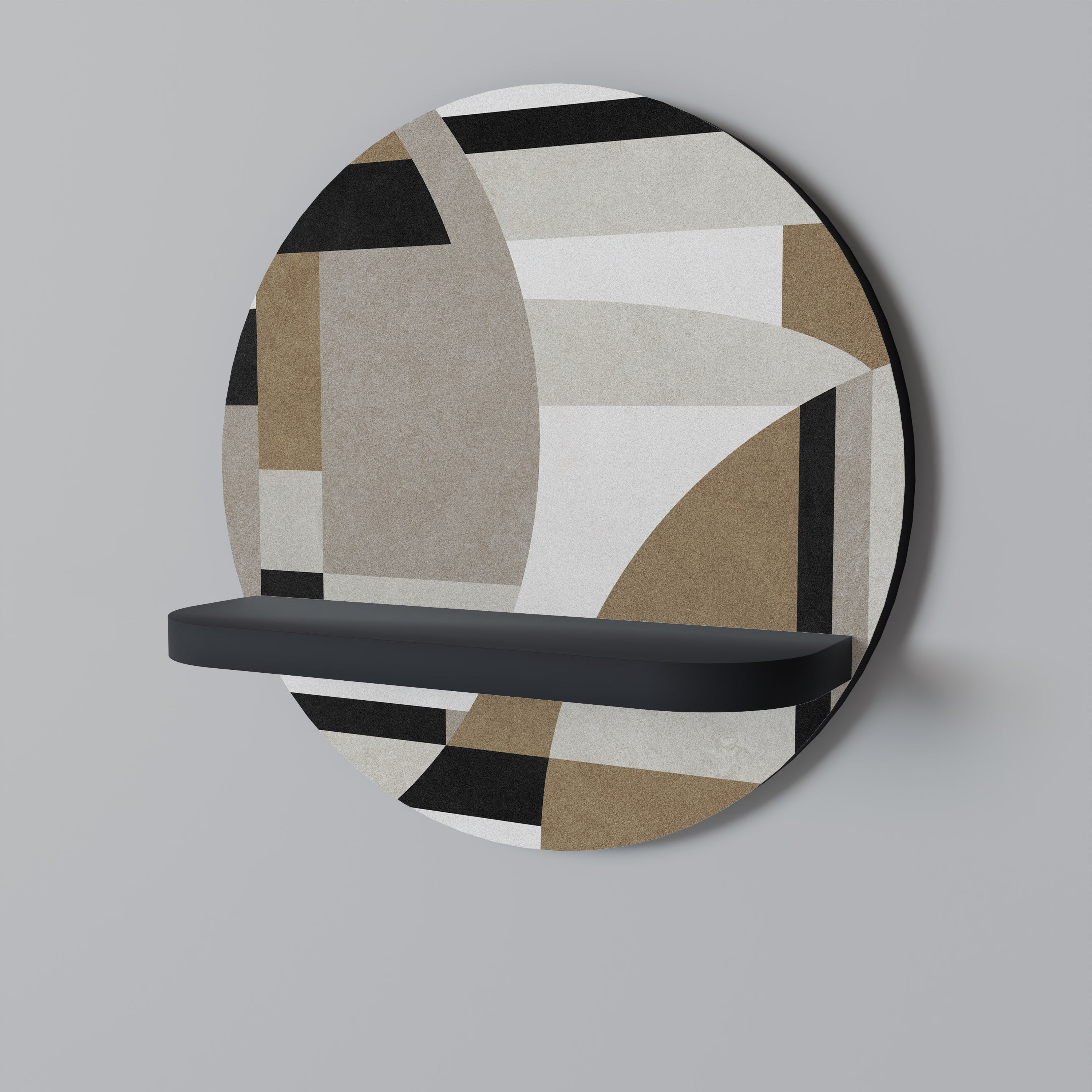 DELICATE MEMENTO Rundes Kunstregal in Schwarz