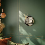 DELICATE MEMENTO Round Art Shelf In Black Finish