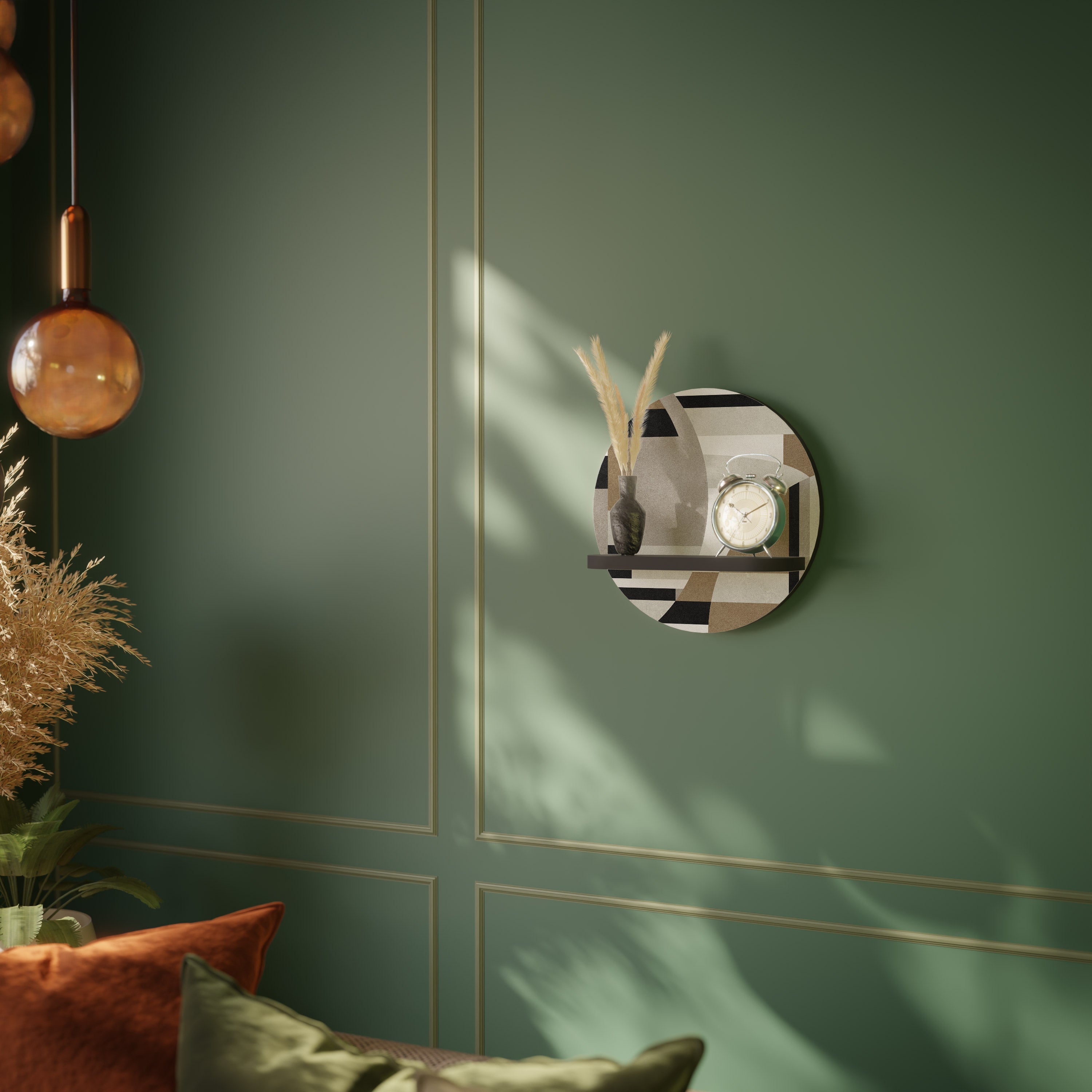 DELICATE MEMENTO Rundes Kunstregal in Schwarz