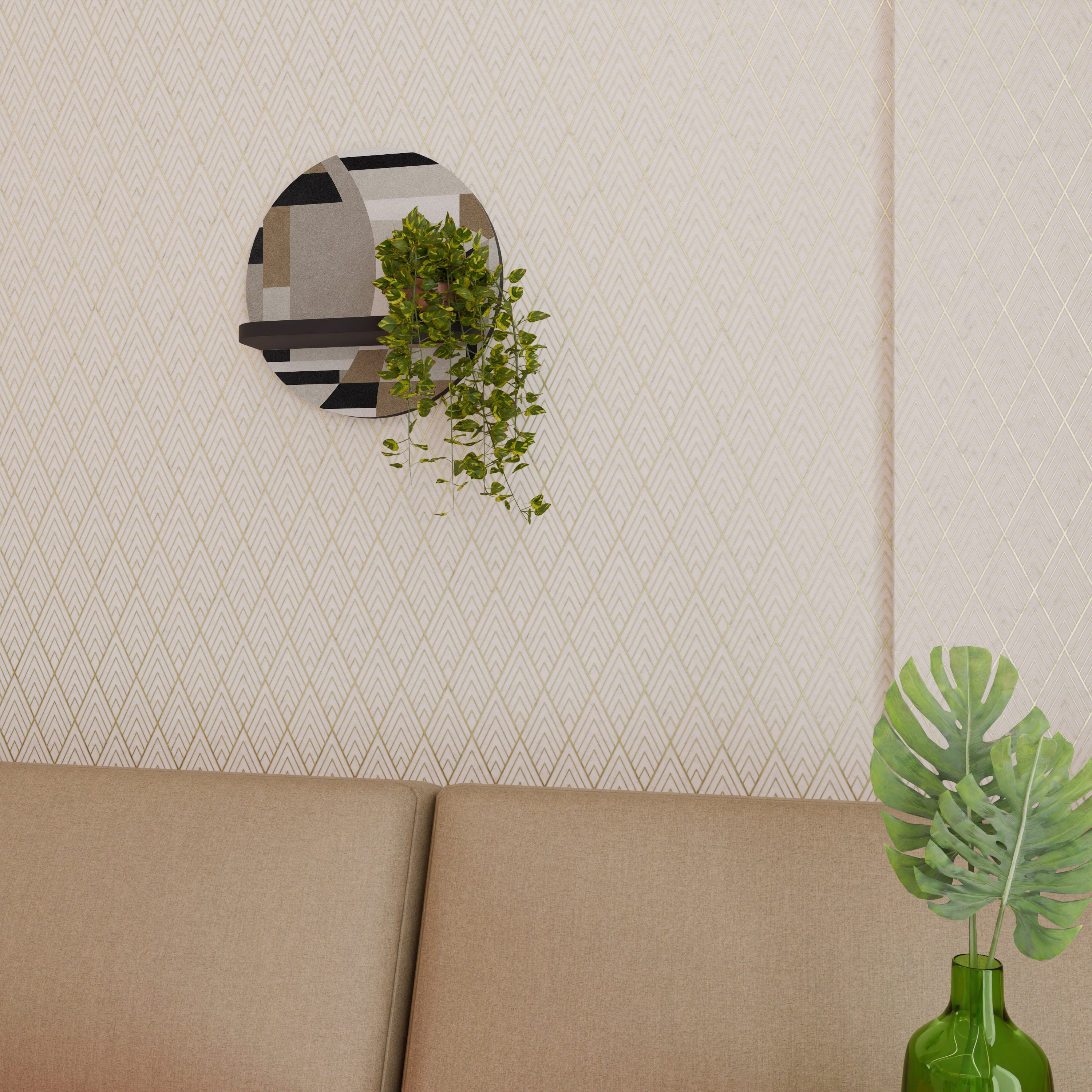 DELICATE MEMENTO Rundes Kunstregal in Schwarz