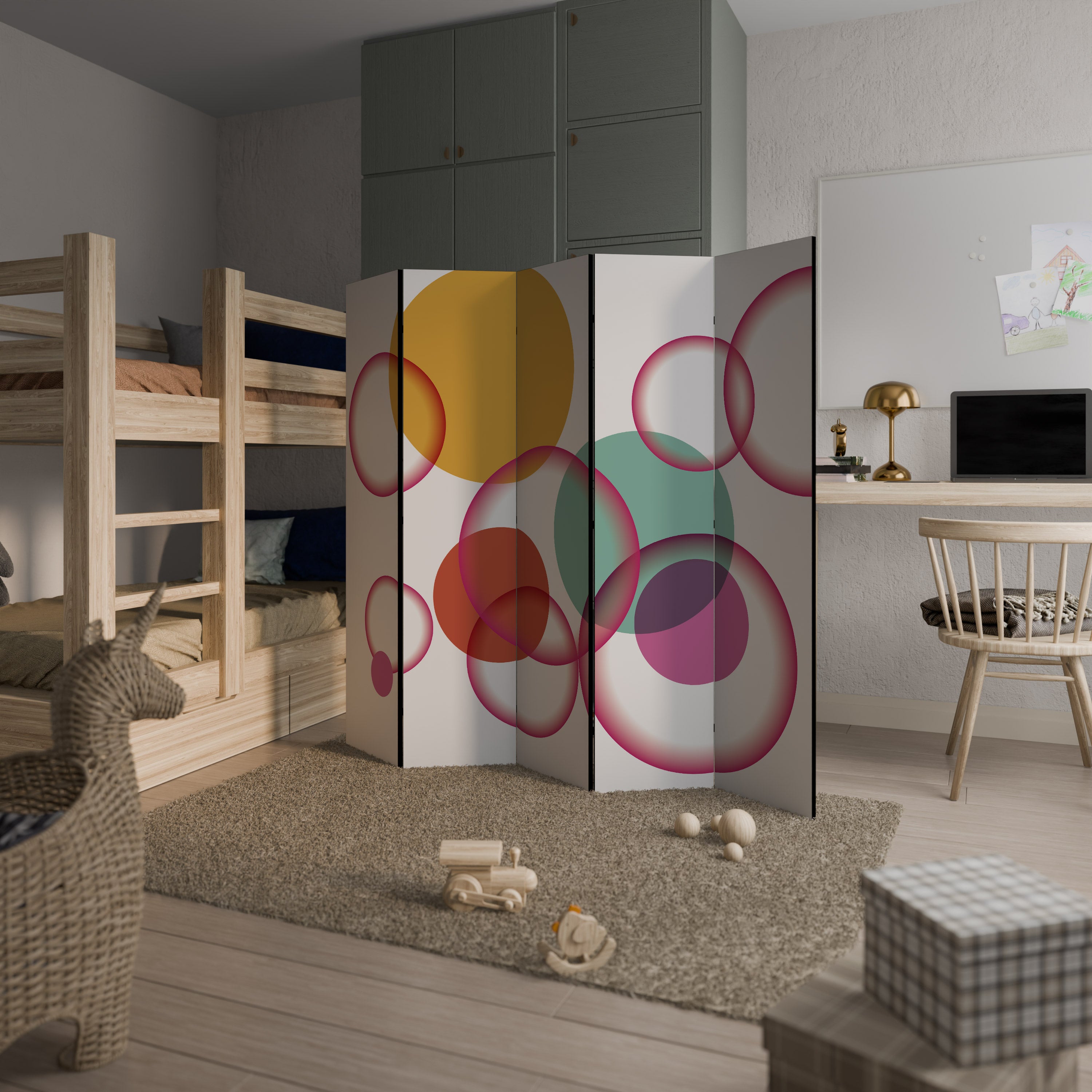 BUBBLE WISH 5-Panel Room Divider