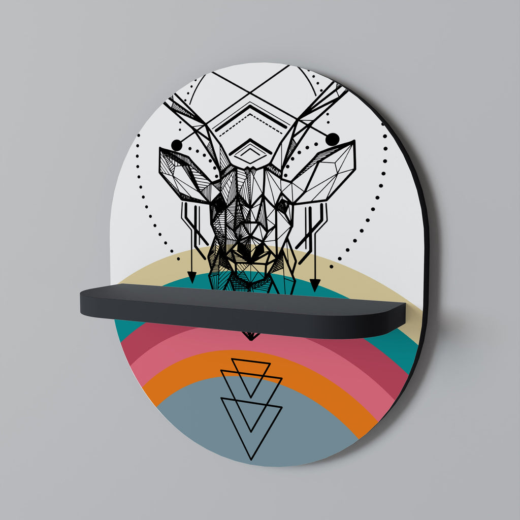 DEER OF COLOR Ovales Kunstregal in Schwarz