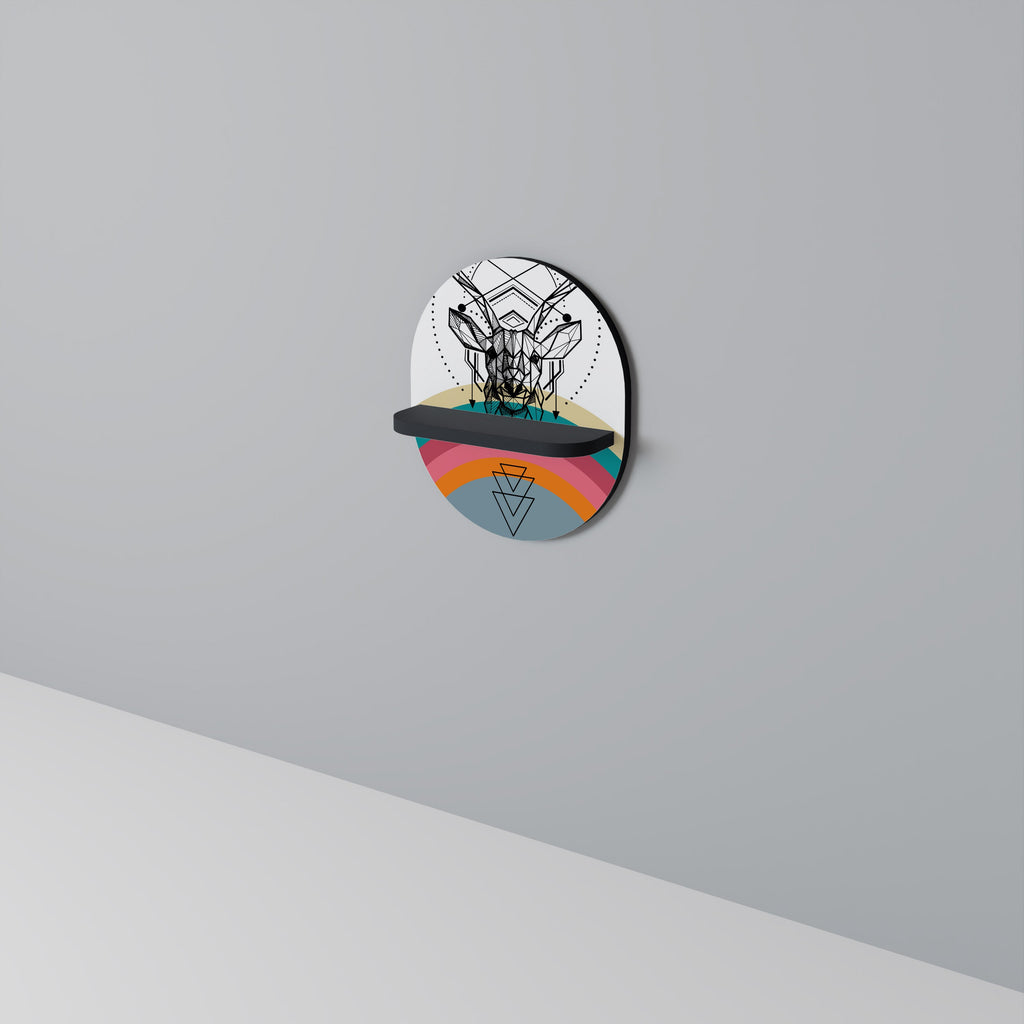 DEER OF COLOR Ovales Kunstregal in Schwarz