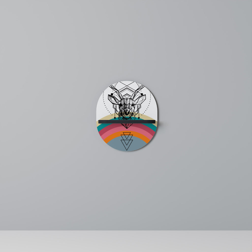 DEER OF COLOR Ovales Kunstregal in Schwarz