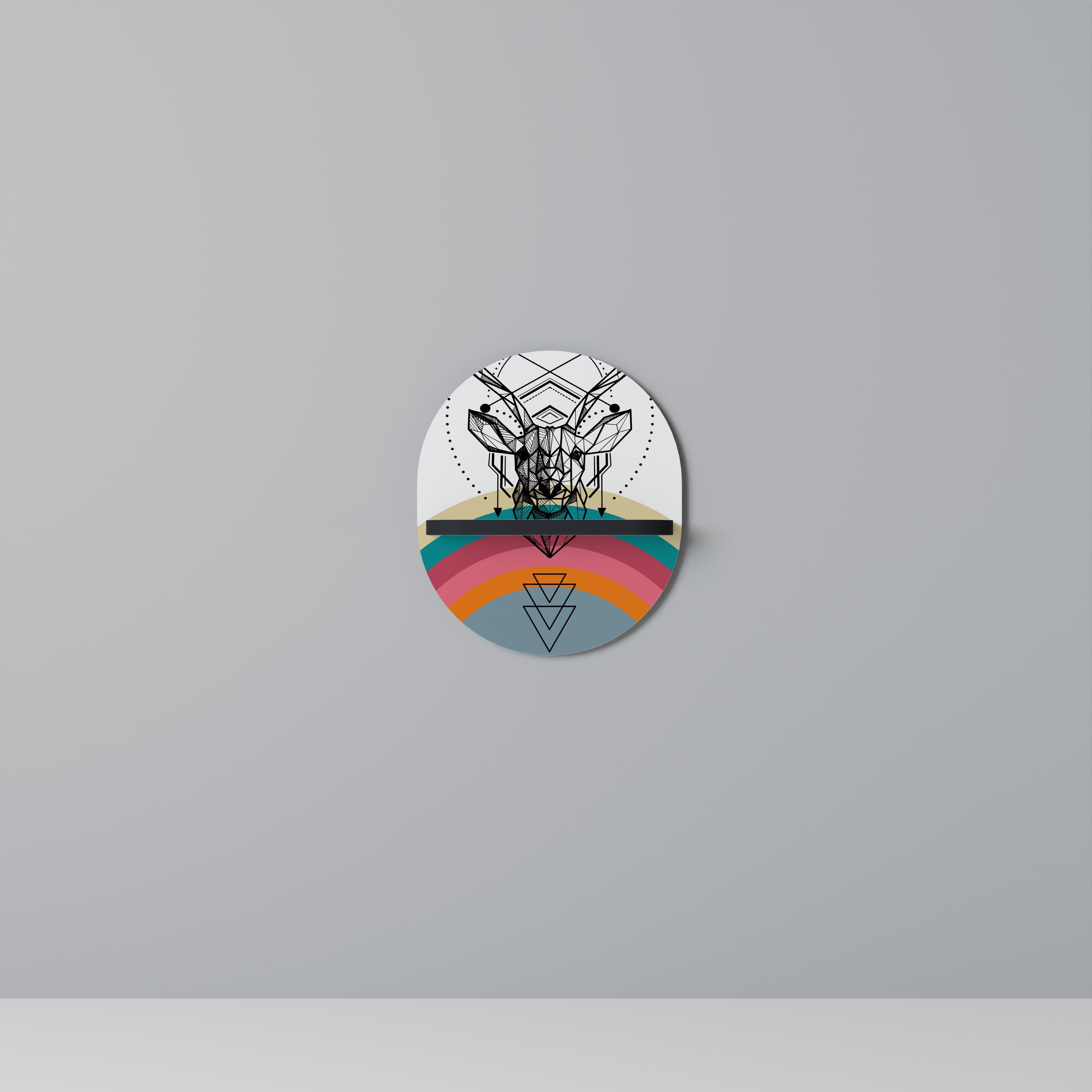 DEER OF COLOR Ovales Kunstregal in Schwarz